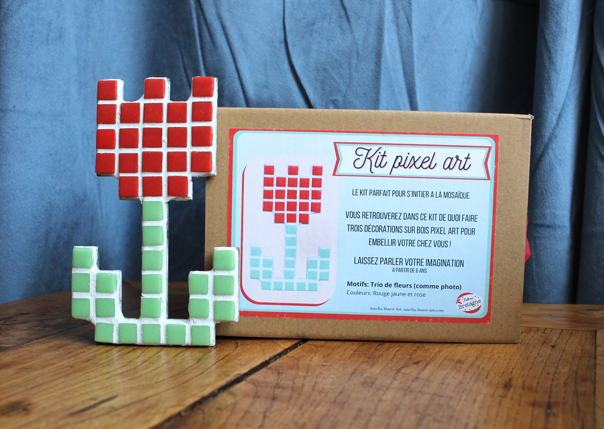 Kit jeu DIY mosaïque débutant - pixel art, space robots Amelia Hurst Art