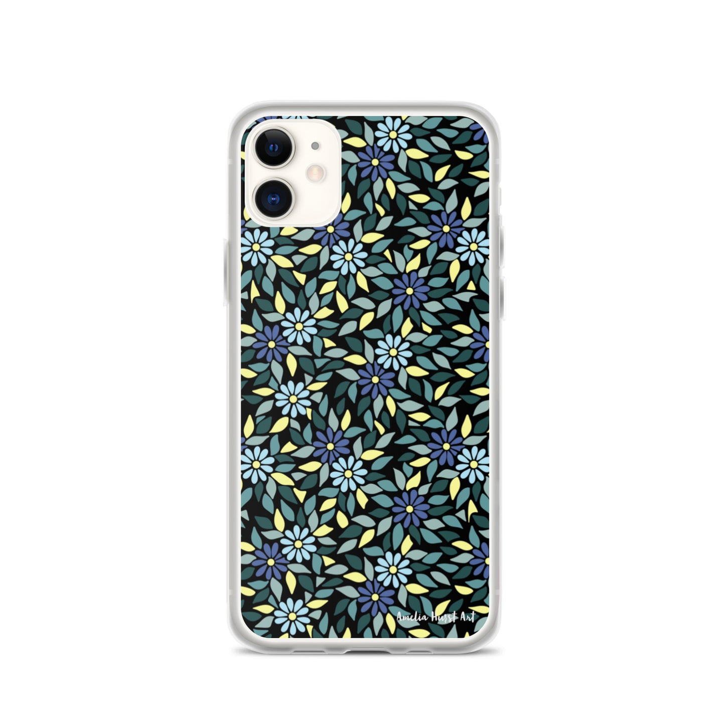 Une Coque pour iPhone avec fleurs bleus, différents modèles disponibles Amelia Hurst Art