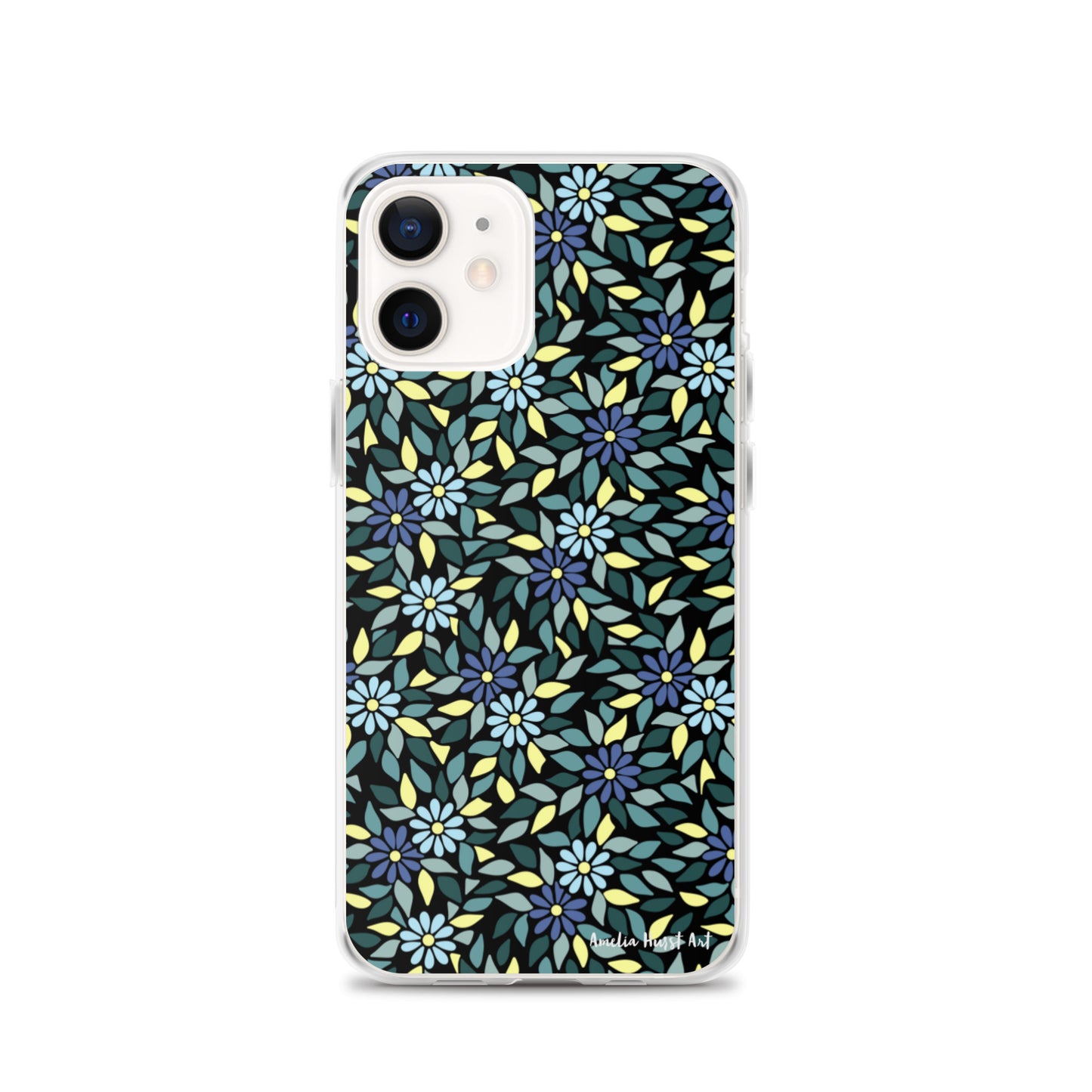 Une Coque pour iPhone avec fleurs bleus, différents modèles disponibles Amelia Hurst Art