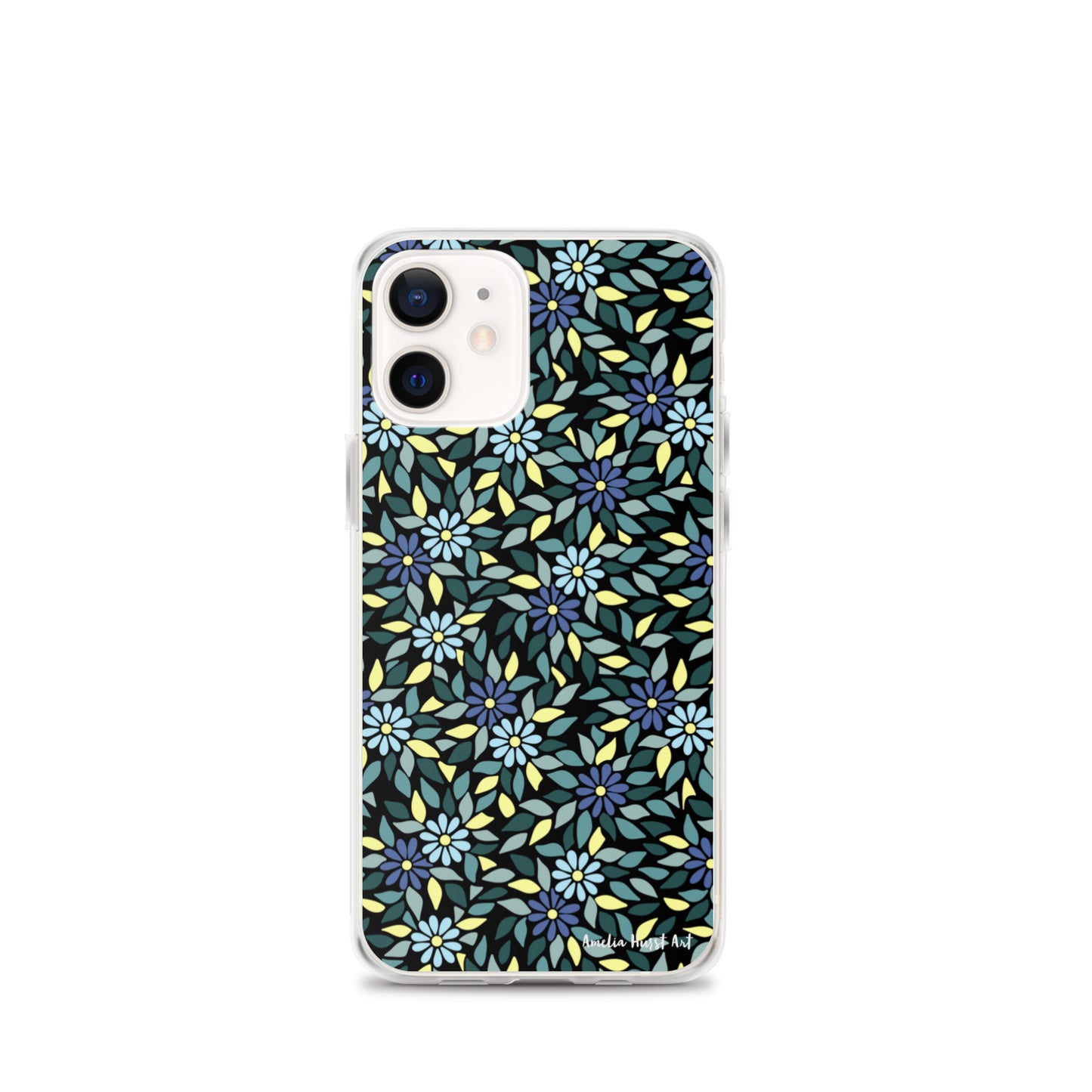 Une Coque pour iPhone avec fleurs bleus, différents modèles disponibles Amelia Hurst Art