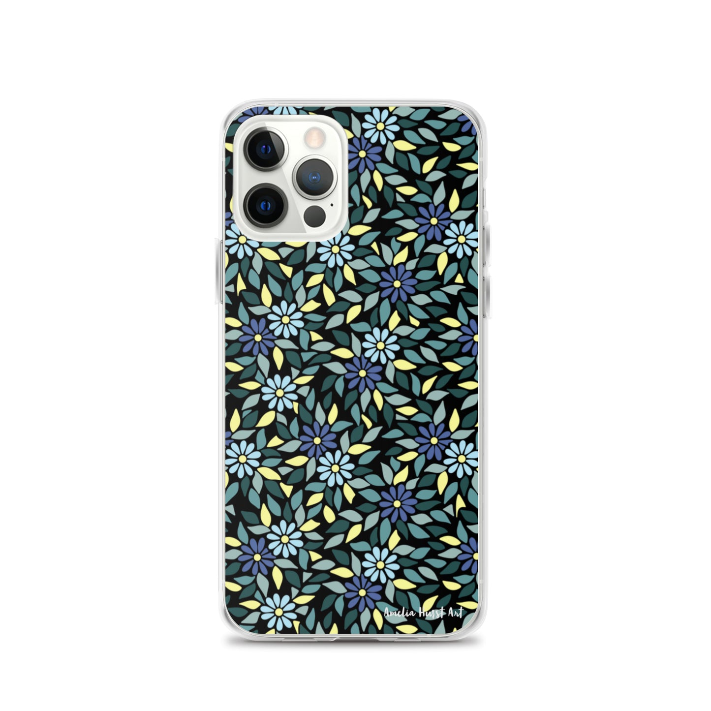 Une Coque pour iPhone avec fleurs bleus, différents modèles disponibles Amelia Hurst Art