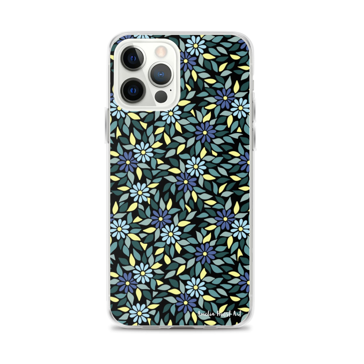 Une Coque pour iPhone avec fleurs bleus, différents modèles disponibles Amelia Hurst Art