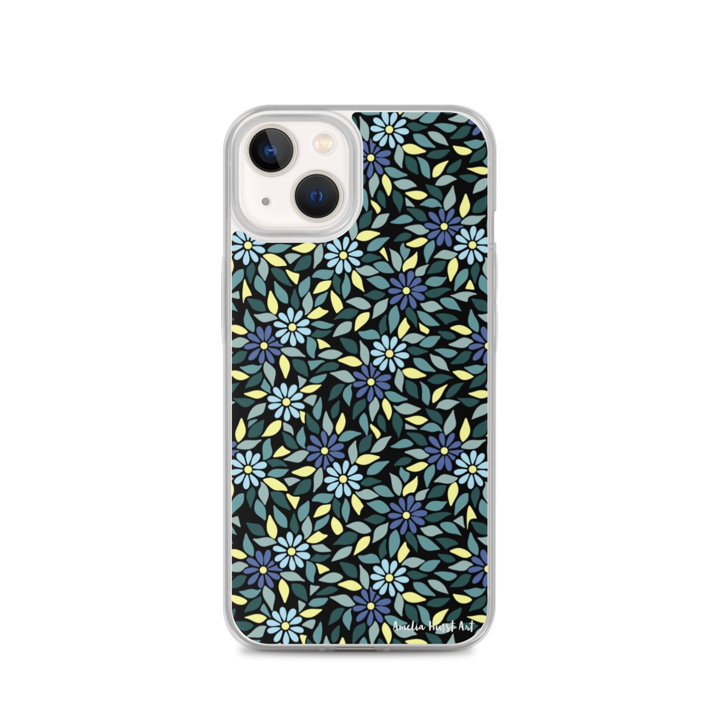 Une Coque pour iPhone avec fleurs bleus, différents modèles disponibles Amelia Hurst Art