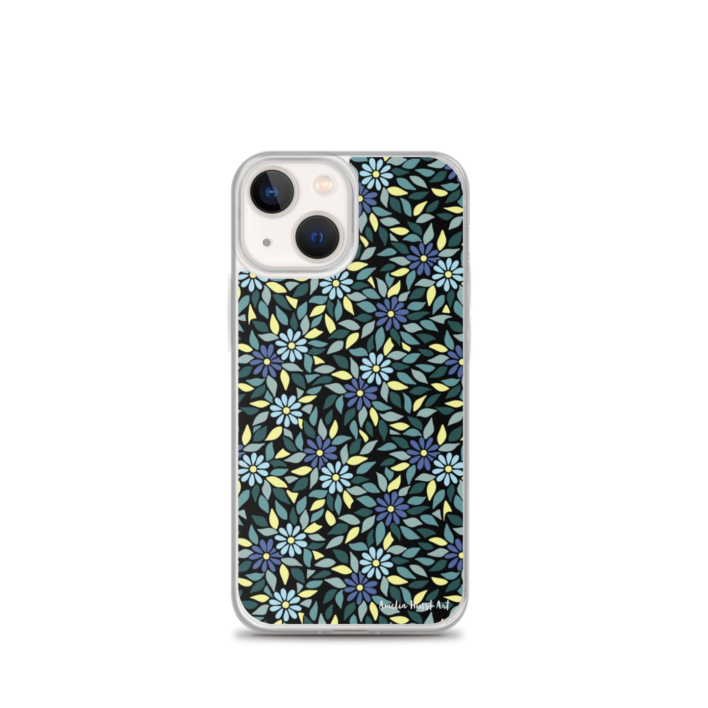 Une Coque pour iPhone avec fleurs bleus, différents modèles disponibles Amelia Hurst Art