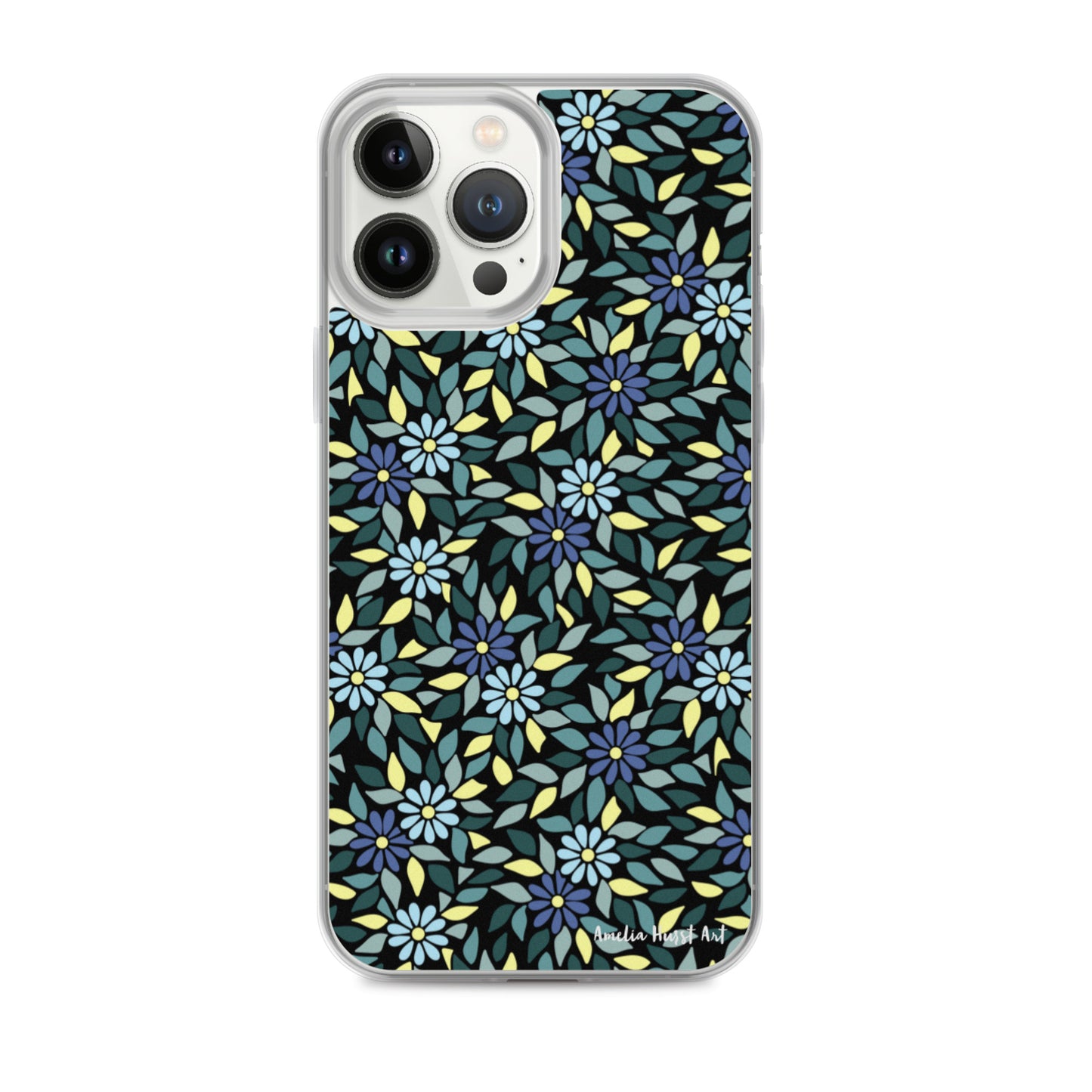 Une Coque pour iPhone avec fleurs bleus, différents modèles disponibles Amelia Hurst Art