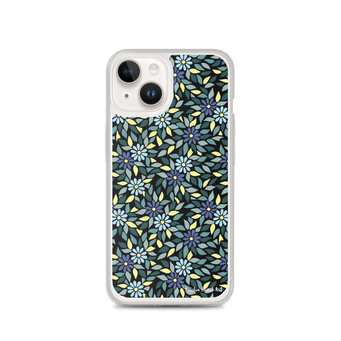 Une Coque pour iPhone avec fleurs bleus, différents modèles disponibles Amelia Hurst Art