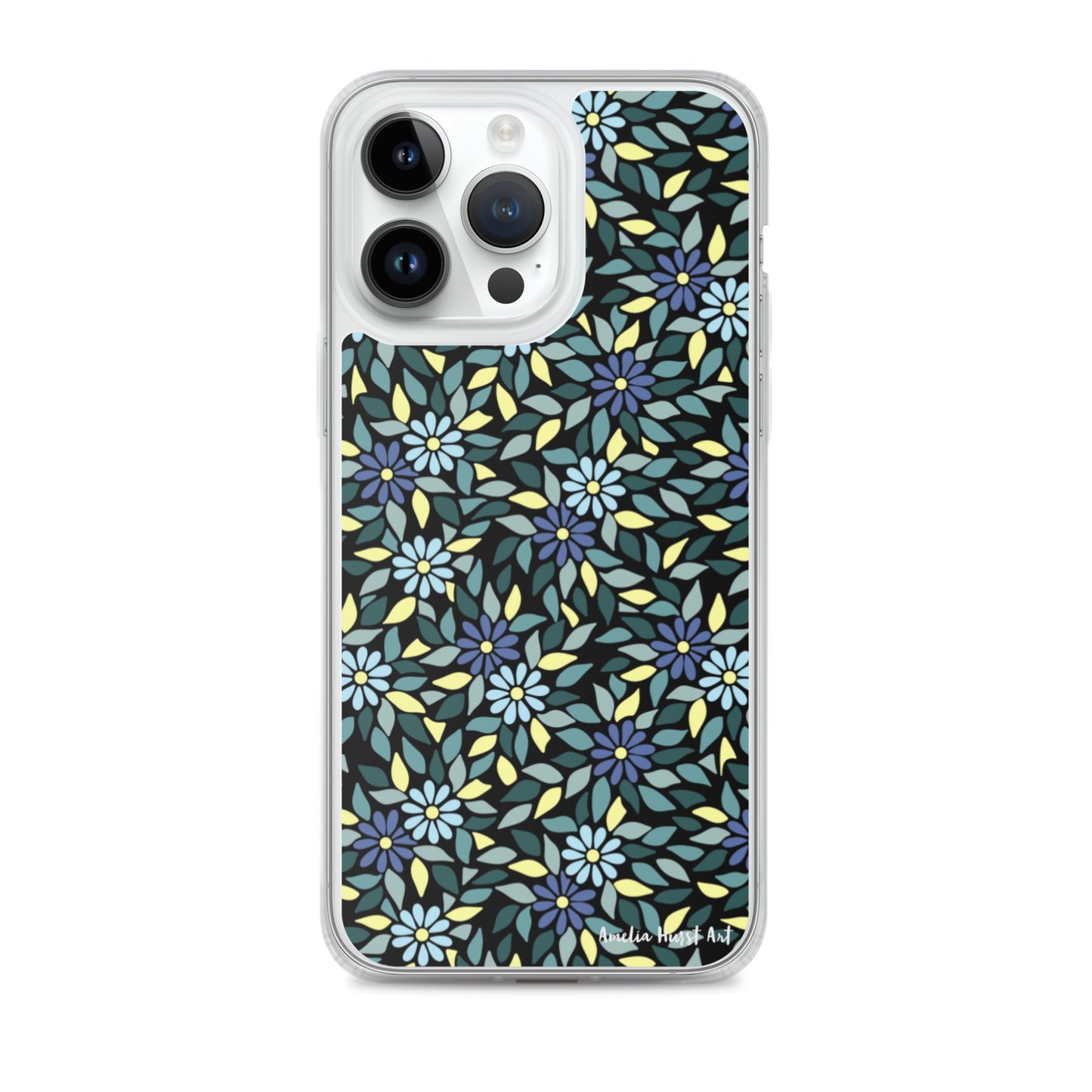 Une Coque pour iPhone avec fleurs bleus, différents modèles disponibles Amelia Hurst Art