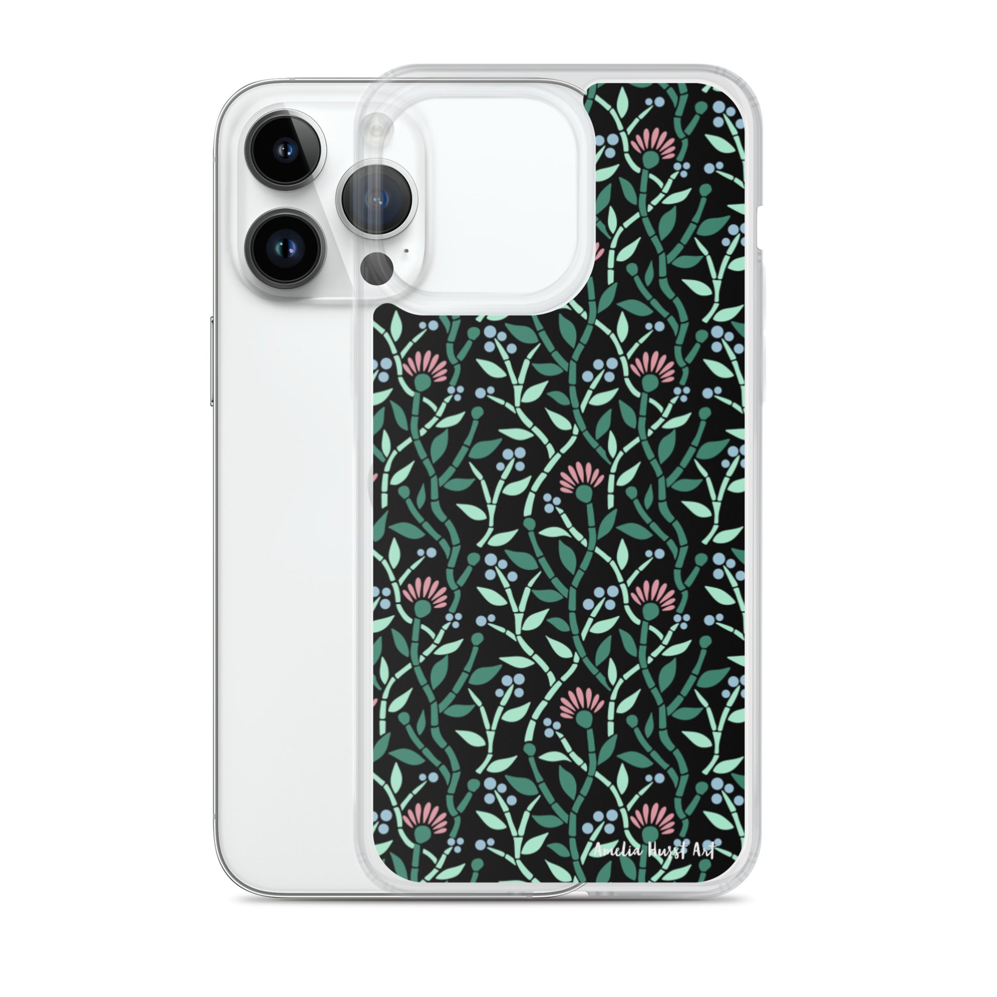 Une Coque pour iPhone avec motif florale de chardons, différents modèles disponibles Amelia Hurst Art