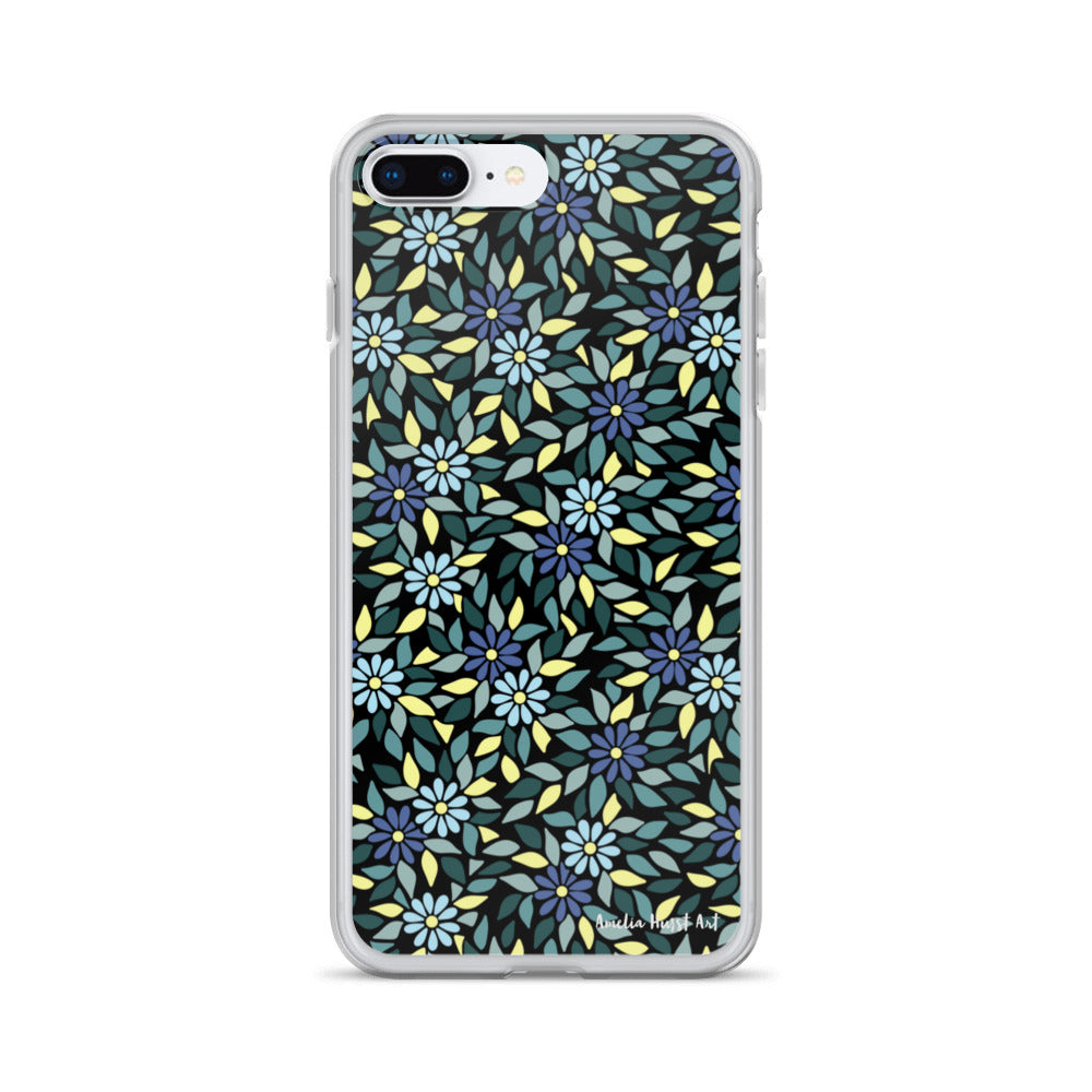 Une Coque pour iPhone avec fleurs bleus, différents modèles disponibles Amelia Hurst Art