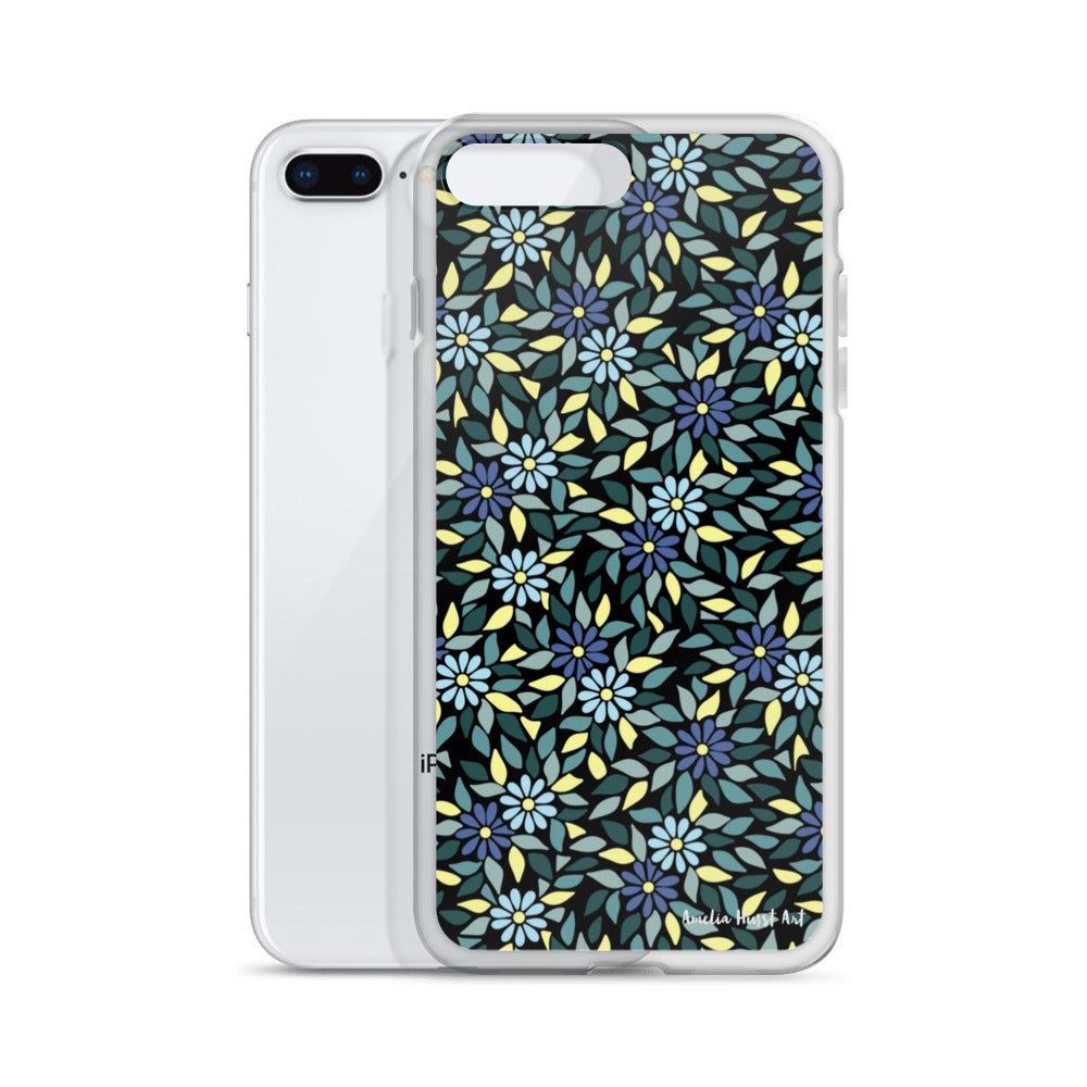 Une Coque pour iPhone avec fleurs bleus, différents modèles disponibles Amelia Hurst Art