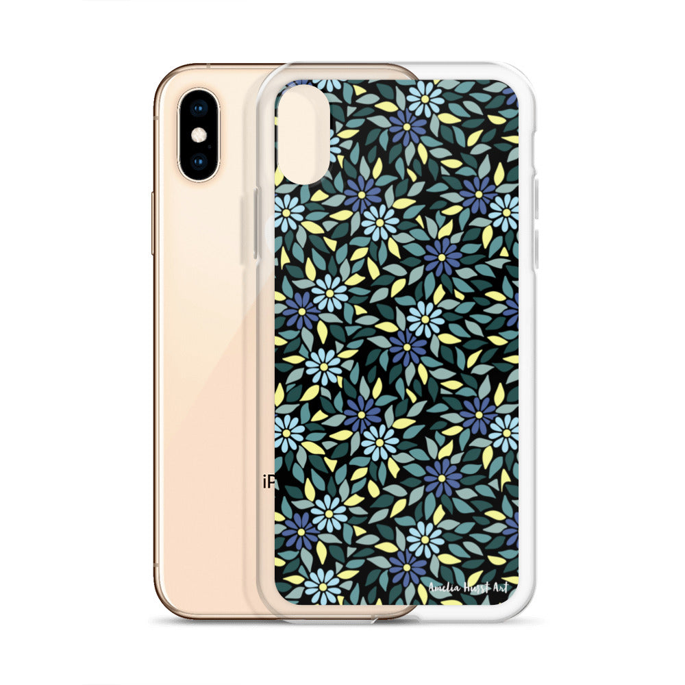 Une Coque pour iPhone avec fleurs bleus, différents modèles disponibles Amelia Hurst Art