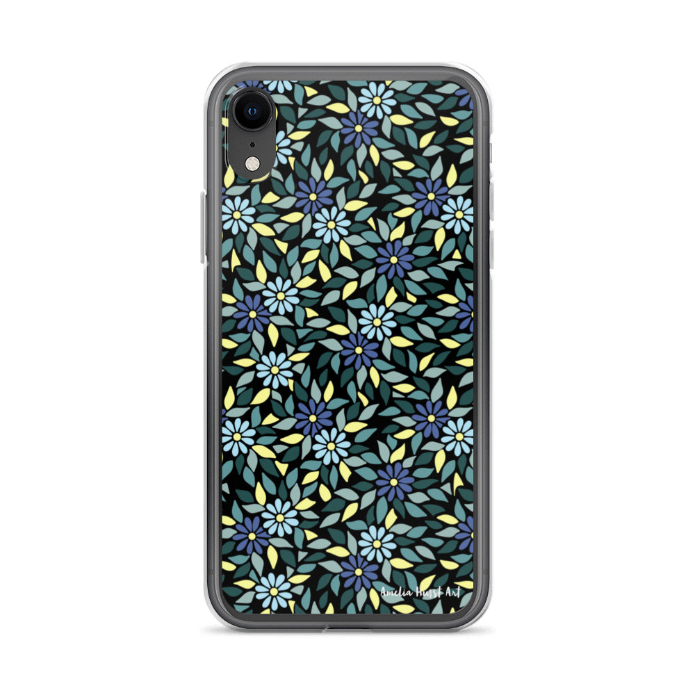 Une Coque pour iPhone avec fleurs bleus, différents modèles disponibles Amelia Hurst Art