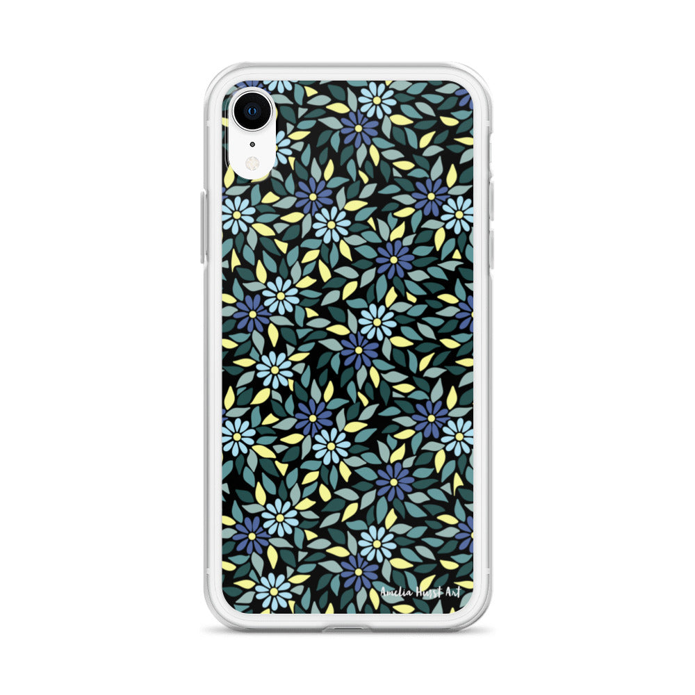 Une Coque pour iPhone avec fleurs bleus, différents modèles disponibles Amelia Hurst Art