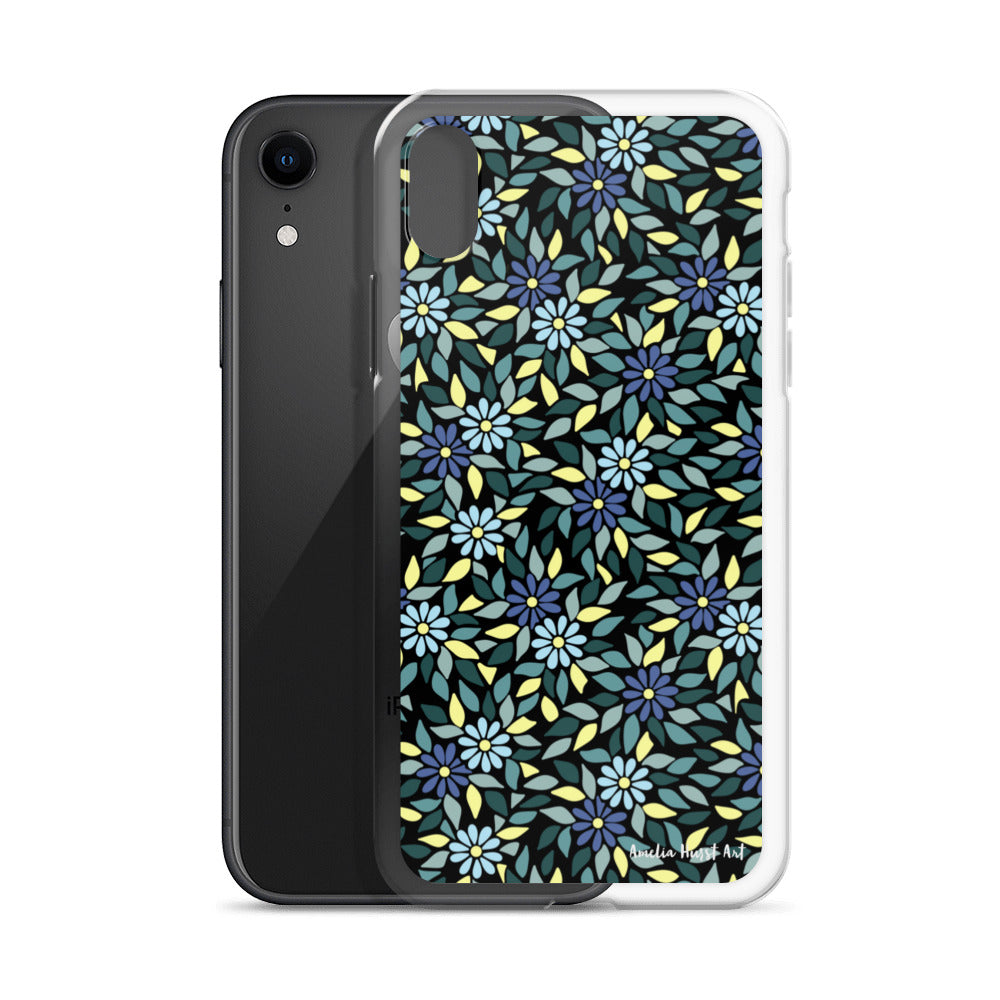 Une Coque pour iPhone avec fleurs bleus, différents modèles disponibles Amelia Hurst Art