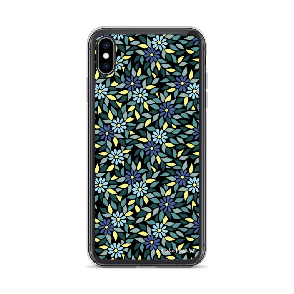 Une Coque pour iPhone avec fleurs bleus, différents modèles disponibles Amelia Hurst Art