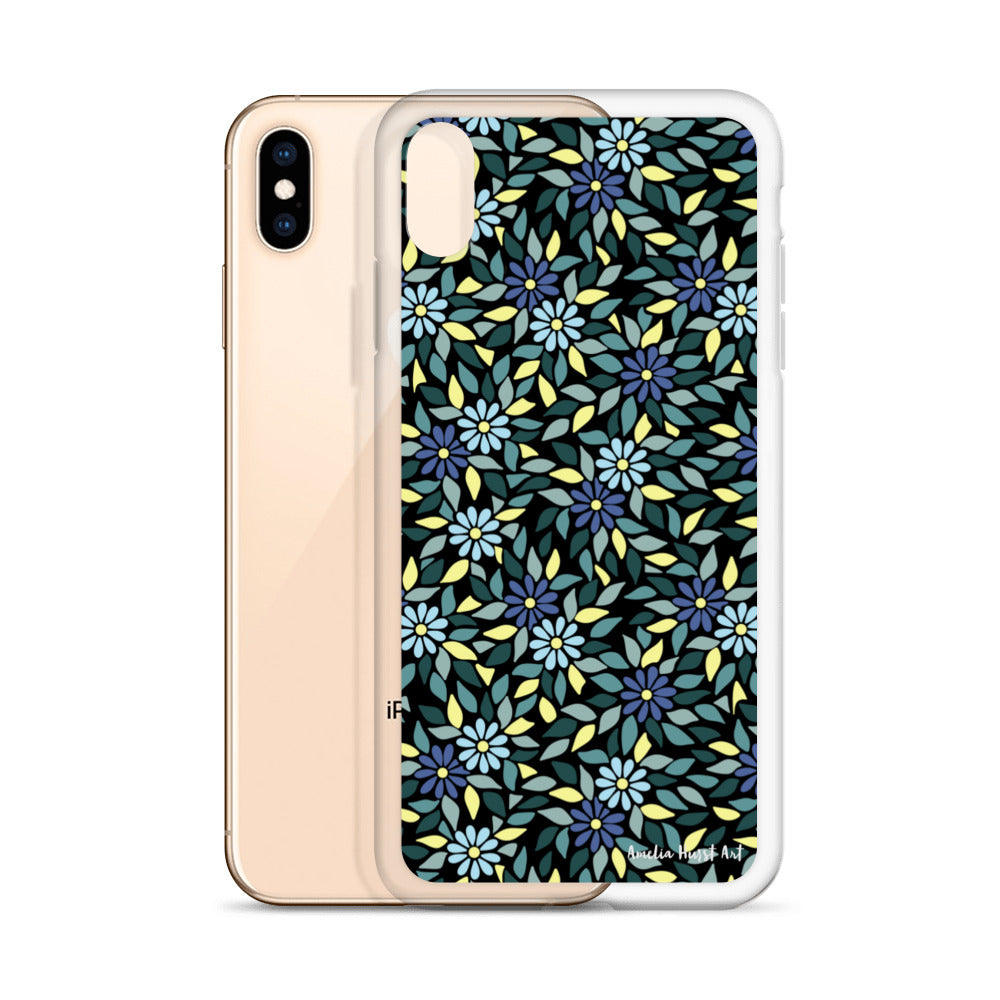 Une Coque pour iPhone avec fleurs bleus, différents modèles disponibles Amelia Hurst Art