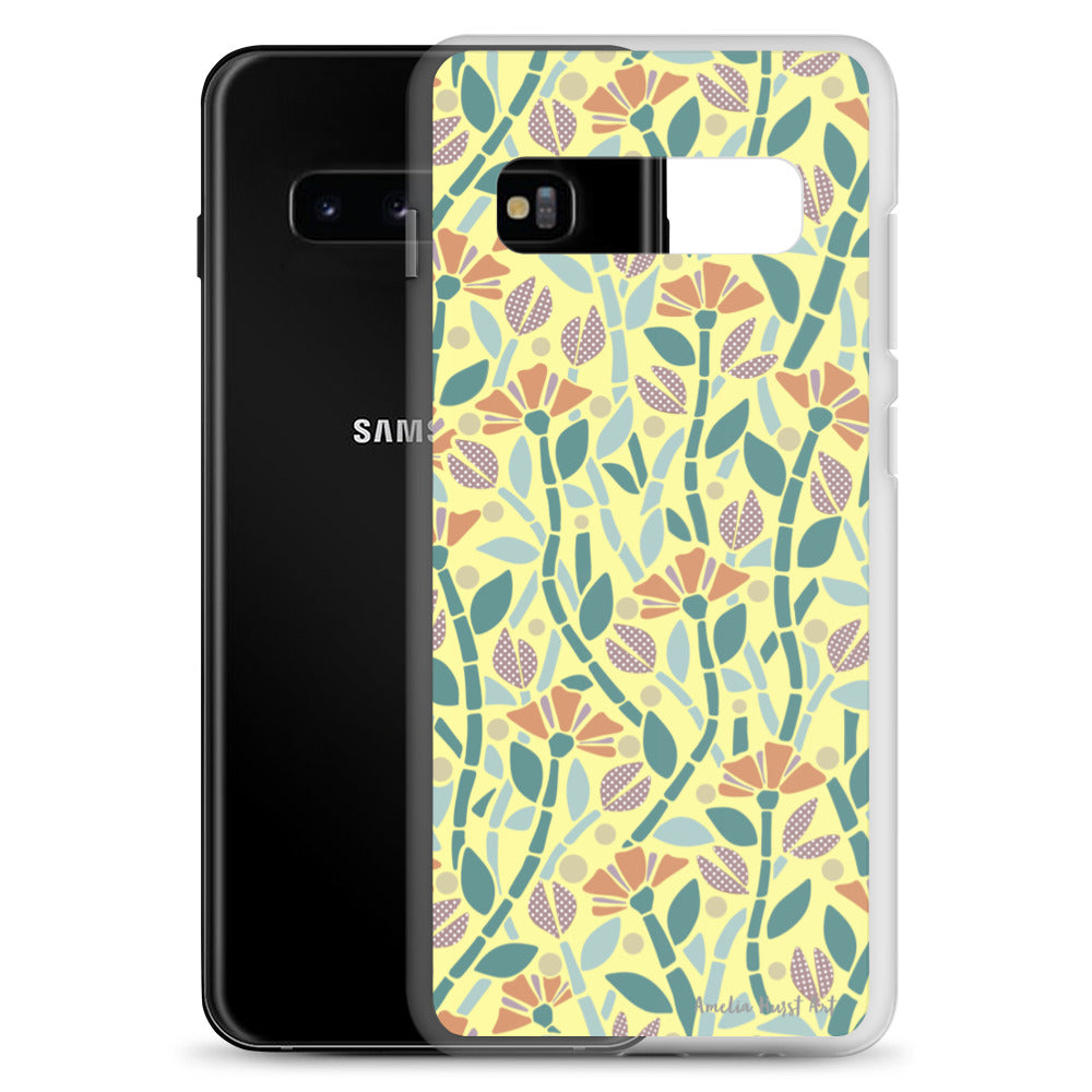 Une Coque Samsung jaune avec coquelicots, différents modèles disponibles Amelia Hurst Art