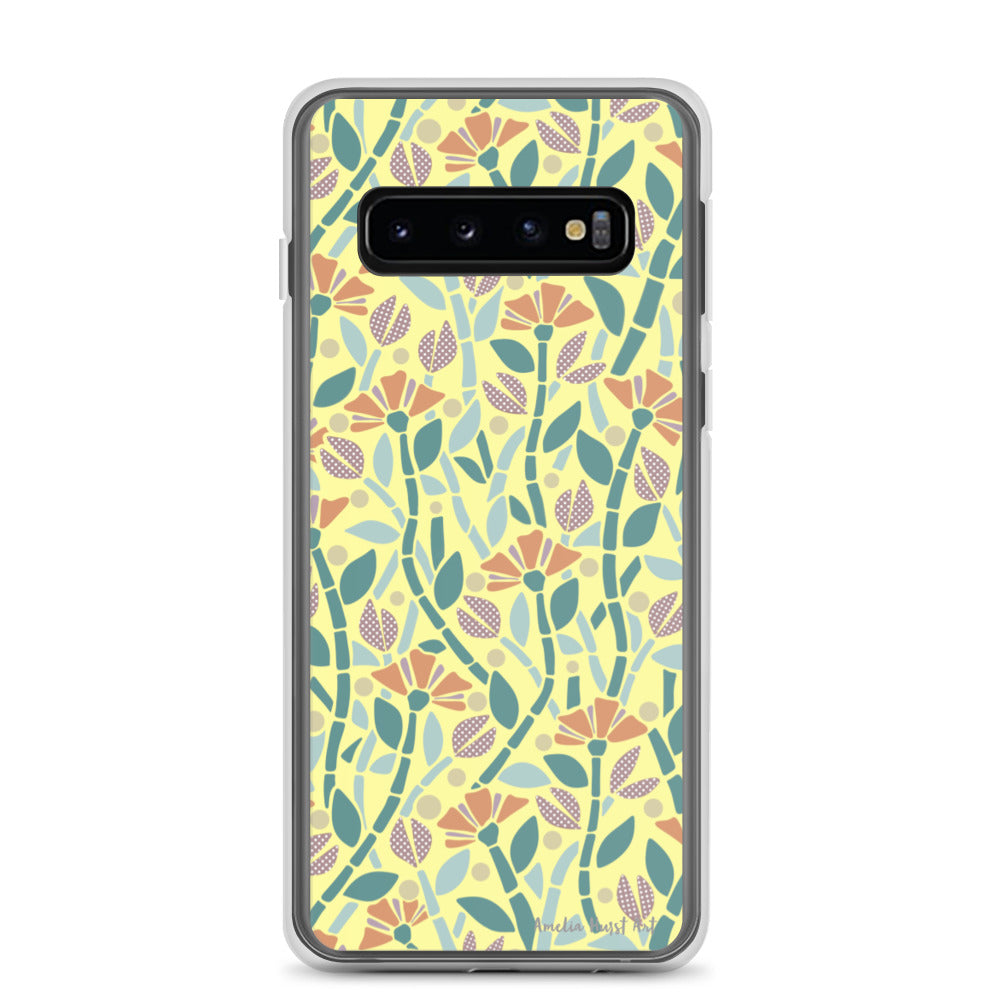 Une Coque Samsung jaune avec coquelicots, différents modèles disponibles Amelia Hurst Art