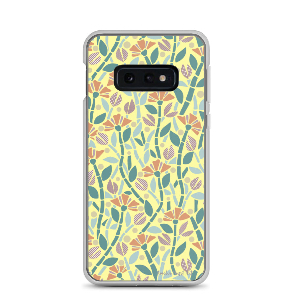 Une Coque Samsung jaune avec coquelicots, différents modèles disponibles Amelia Hurst Art