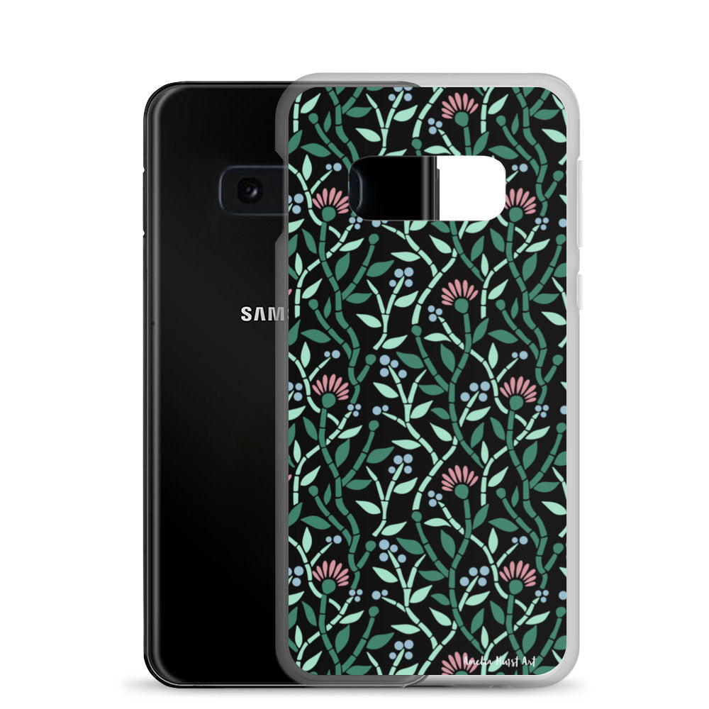 Une Coque Samsung avec motifs floral de chardons, différents modèles disponible Amelia Hurst Art