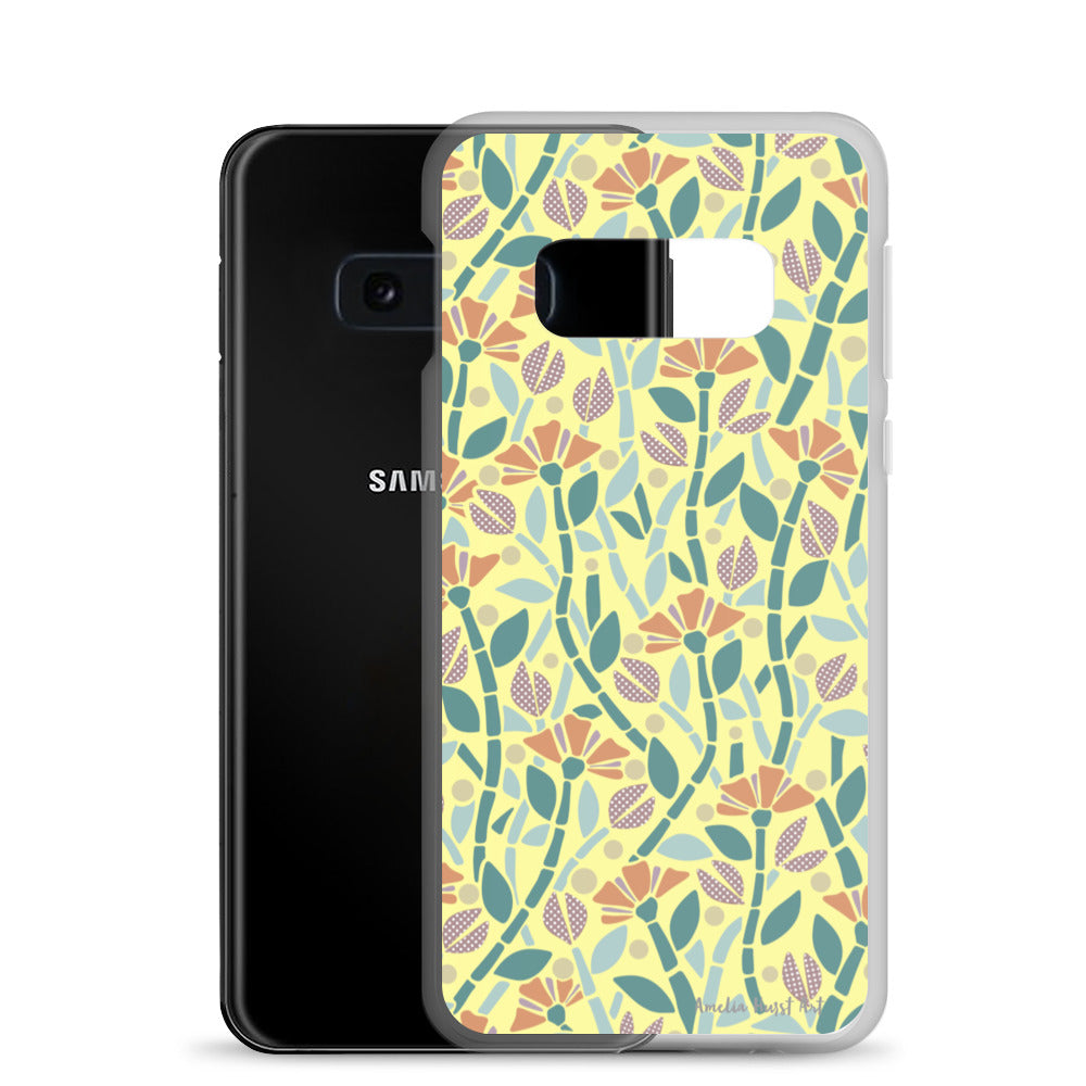 Une Coque Samsung jaune avec coquelicots, différents modèles disponibles Amelia Hurst Art