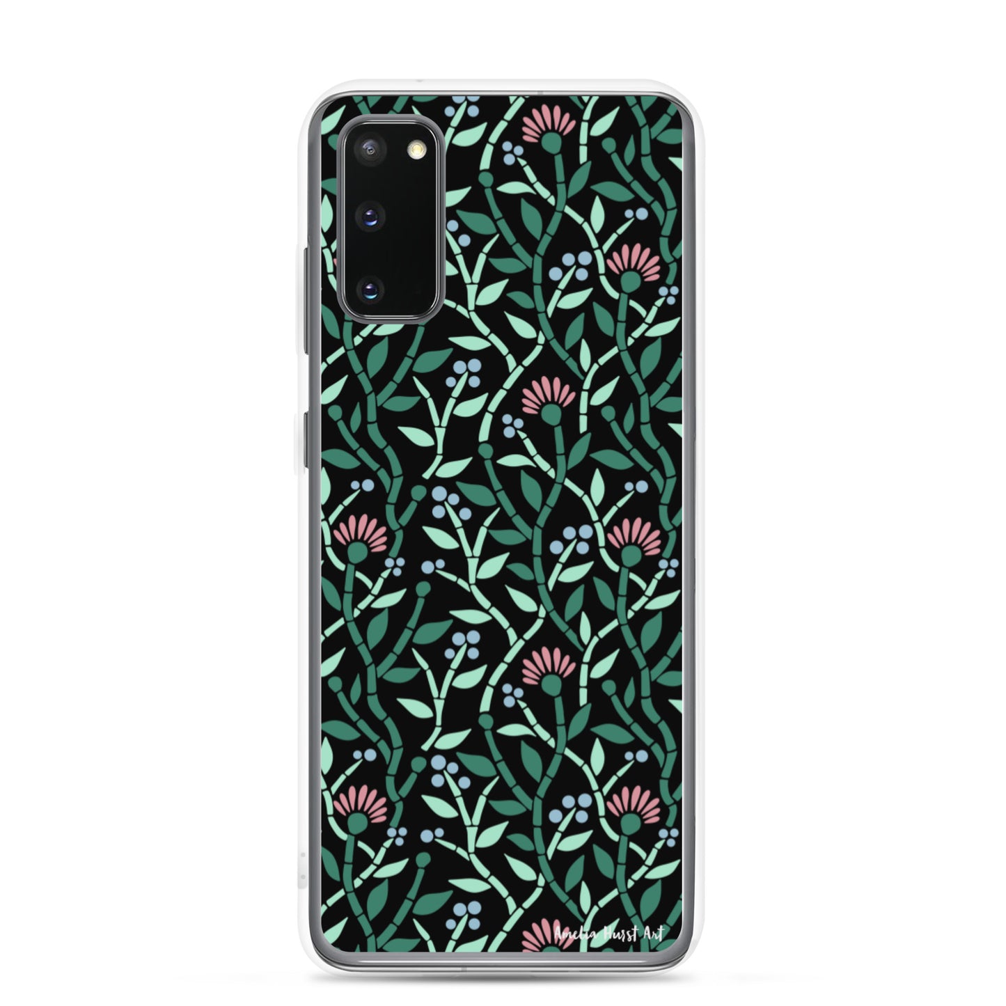 Une Coque Samsung avec motifs floral de chardons, différents modèles disponible Amelia Hurst Art