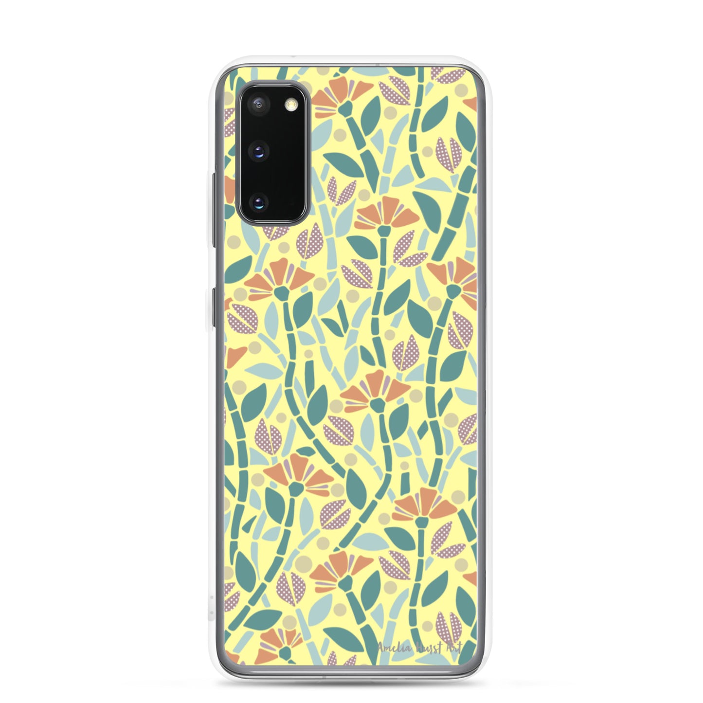 Une Coque Samsung jaune avec coquelicots, différents modèles disponibles Amelia Hurst Art