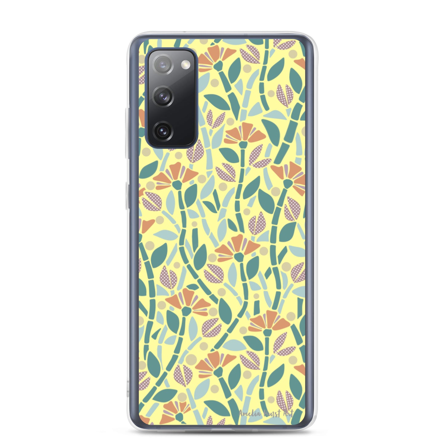 Une Coque Samsung jaune avec coquelicots, différents modèles disponibles Amelia Hurst Art