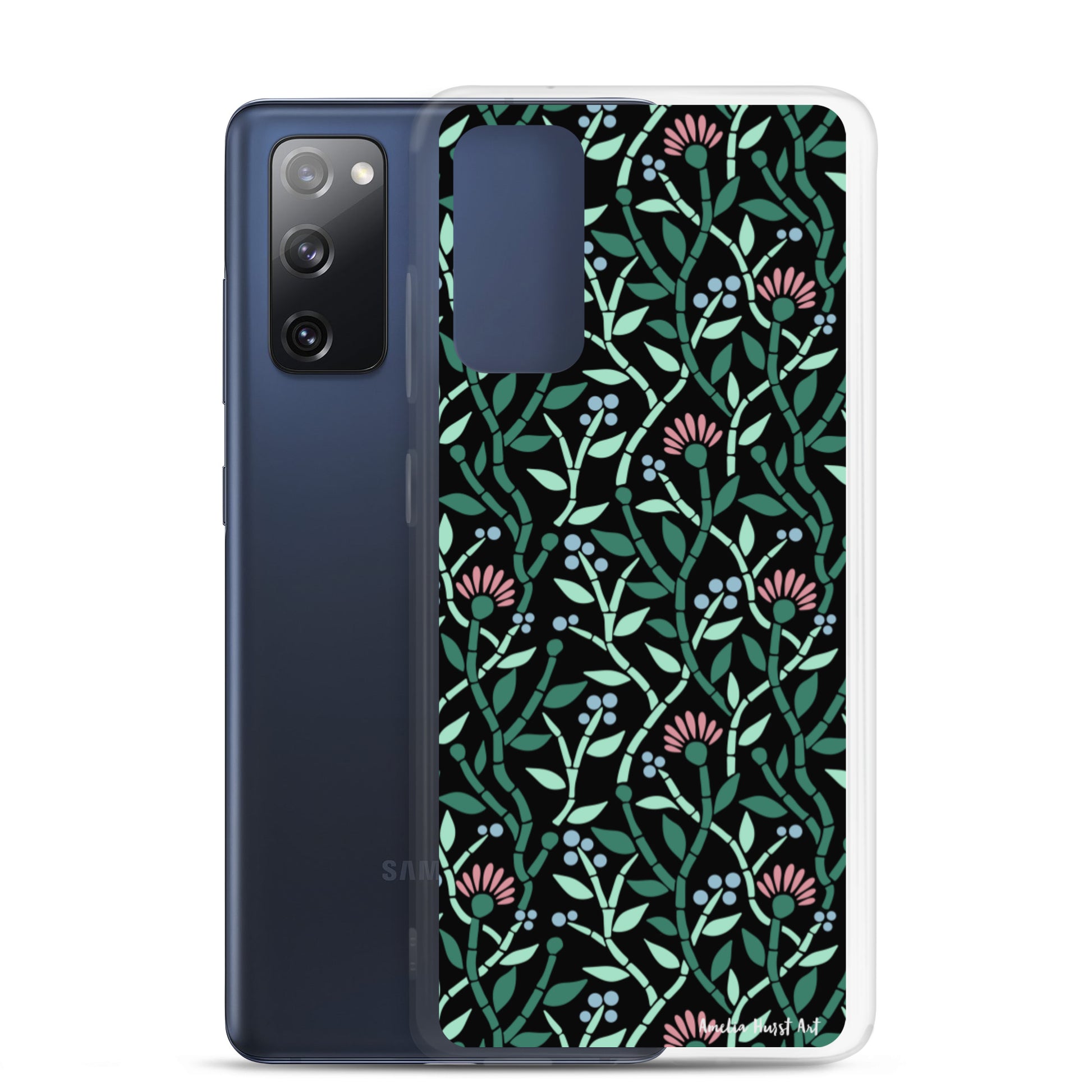 Une Coque Samsung avec motifs floral de chardons, différents modèles disponible Amelia Hurst Art