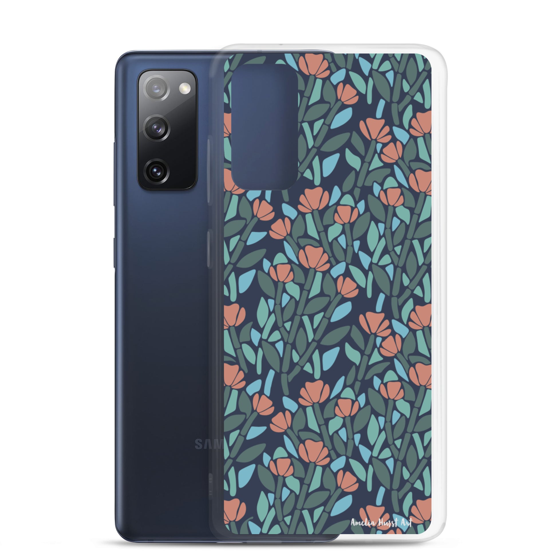 Une Coque Samsung avec motif de coquelicots floral, différents modèles disponibles Amelia Hurst Art