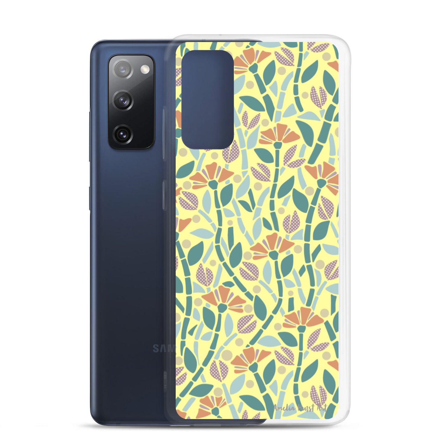 Une Coque Samsung jaune avec coquelicots, différents modèles disponibles Amelia Hurst Art