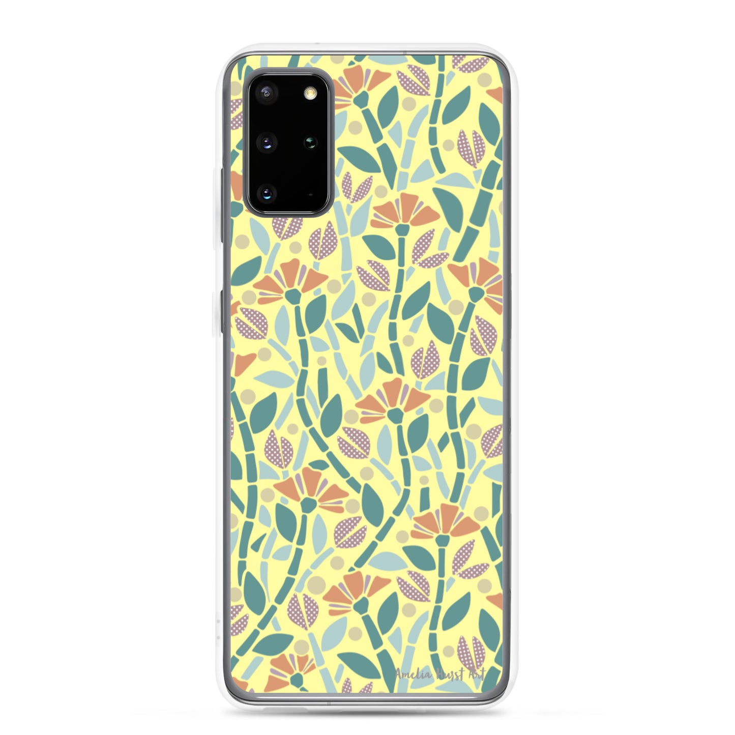 Une Coque Samsung jaune avec coquelicots, différents modèles disponibles Amelia Hurst Art