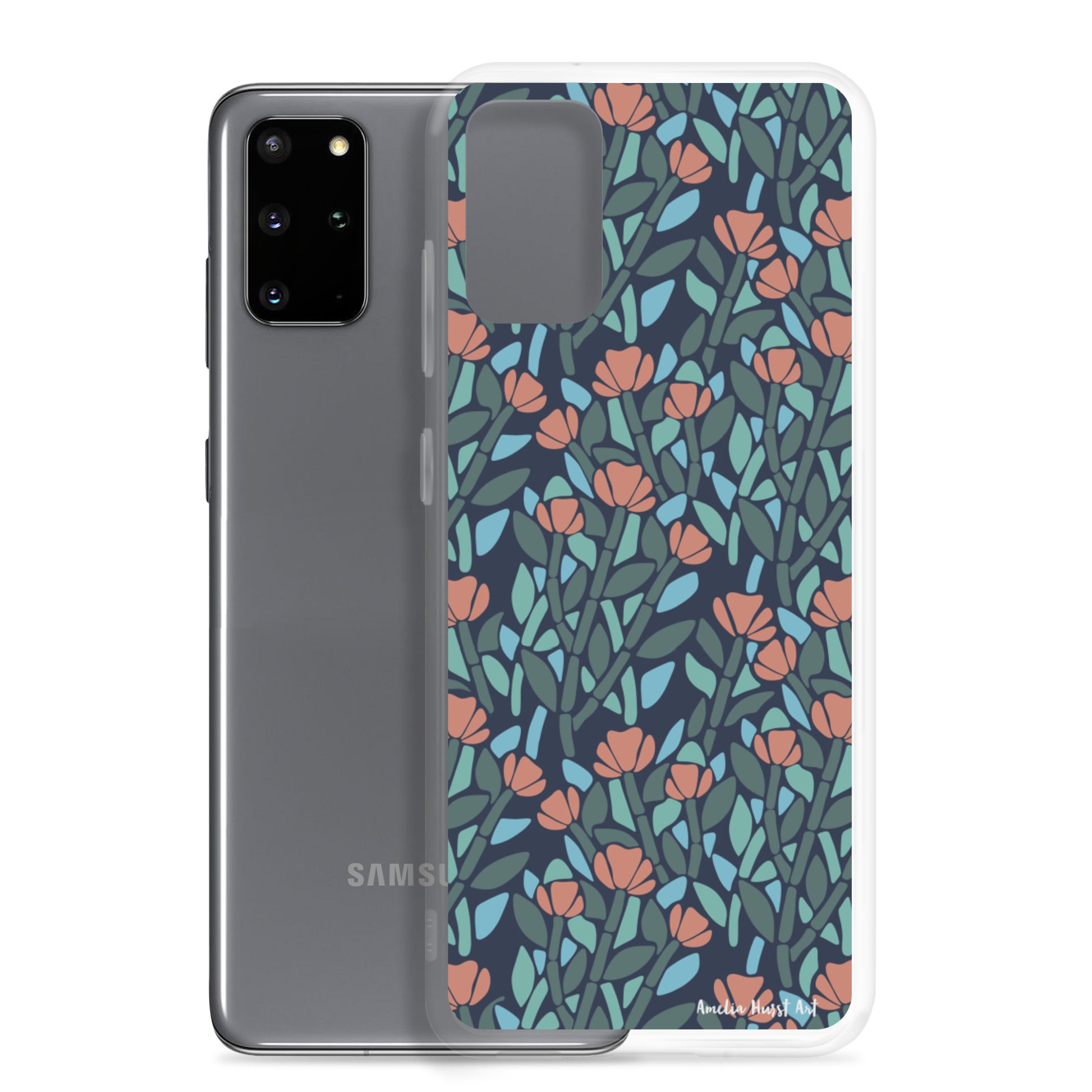 Une Coque Samsung avec motif de coquelicots floral, différents modèles disponibles Amelia Hurst Art