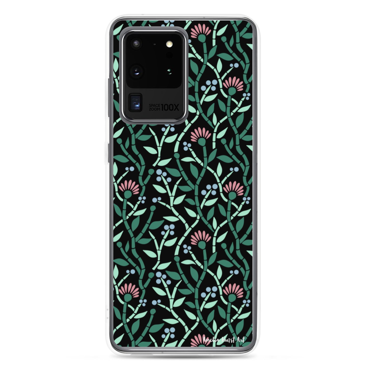 Une Coque Samsung avec motifs floral de chardons, différents modèles disponible Amelia Hurst Art