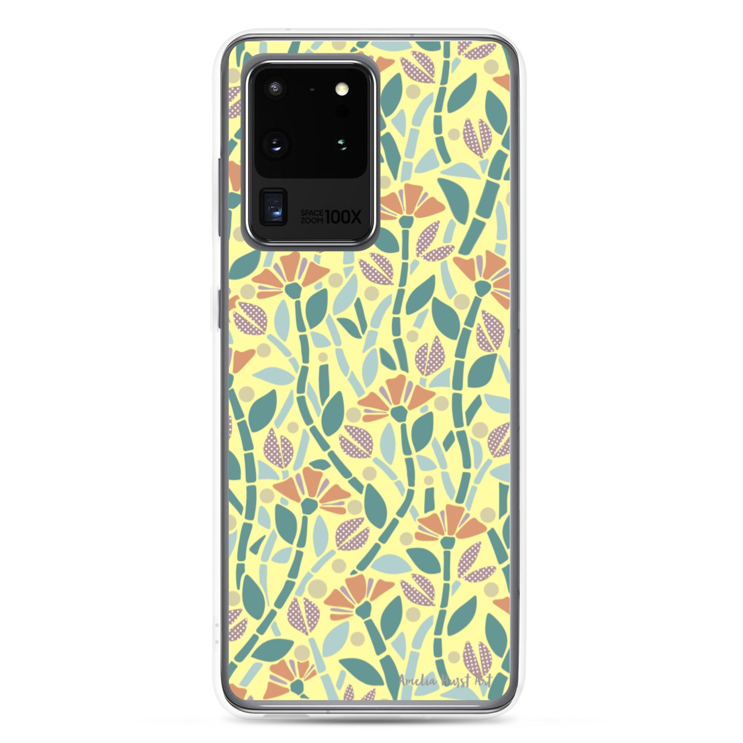 Une Coque Samsung jaune avec coquelicots, différents modèles disponibles Amelia Hurst Art