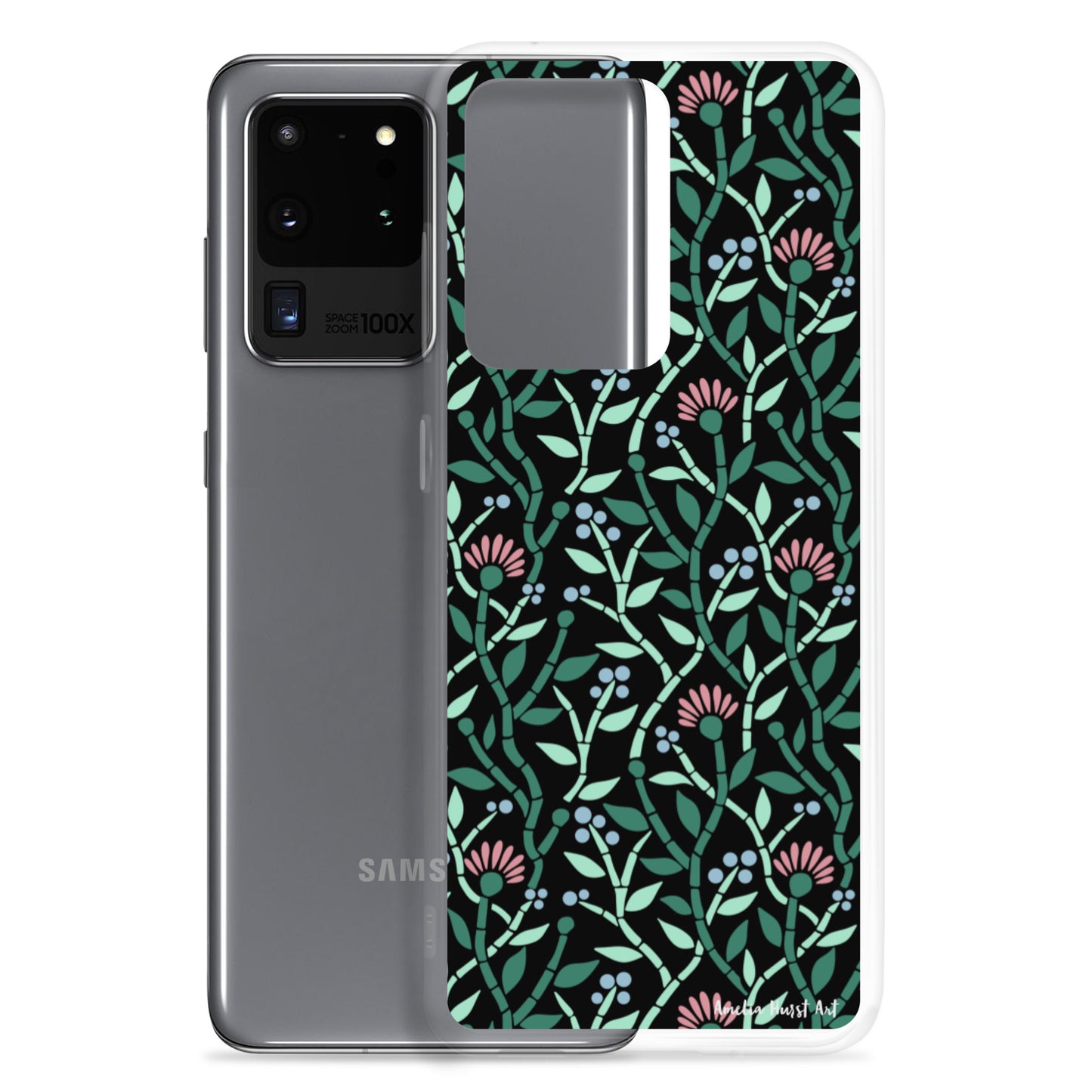 Une Coque Samsung avec motifs floral de chardons, différents modèles disponible Amelia Hurst Art