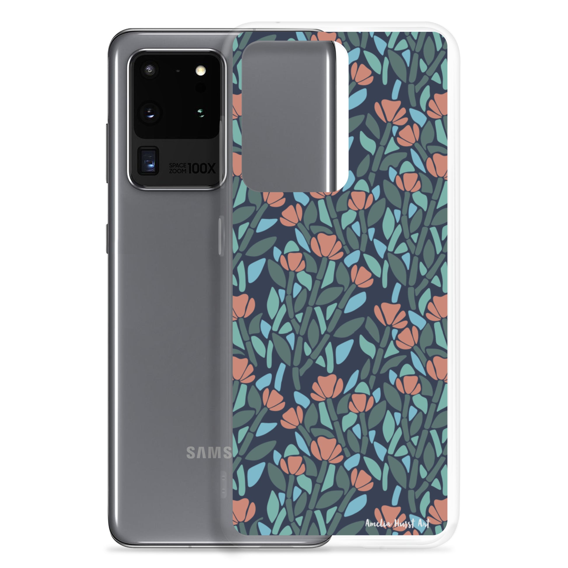 Une Coque Samsung avec motif de coquelicots floral, différents modèles disponibles Amelia Hurst Art