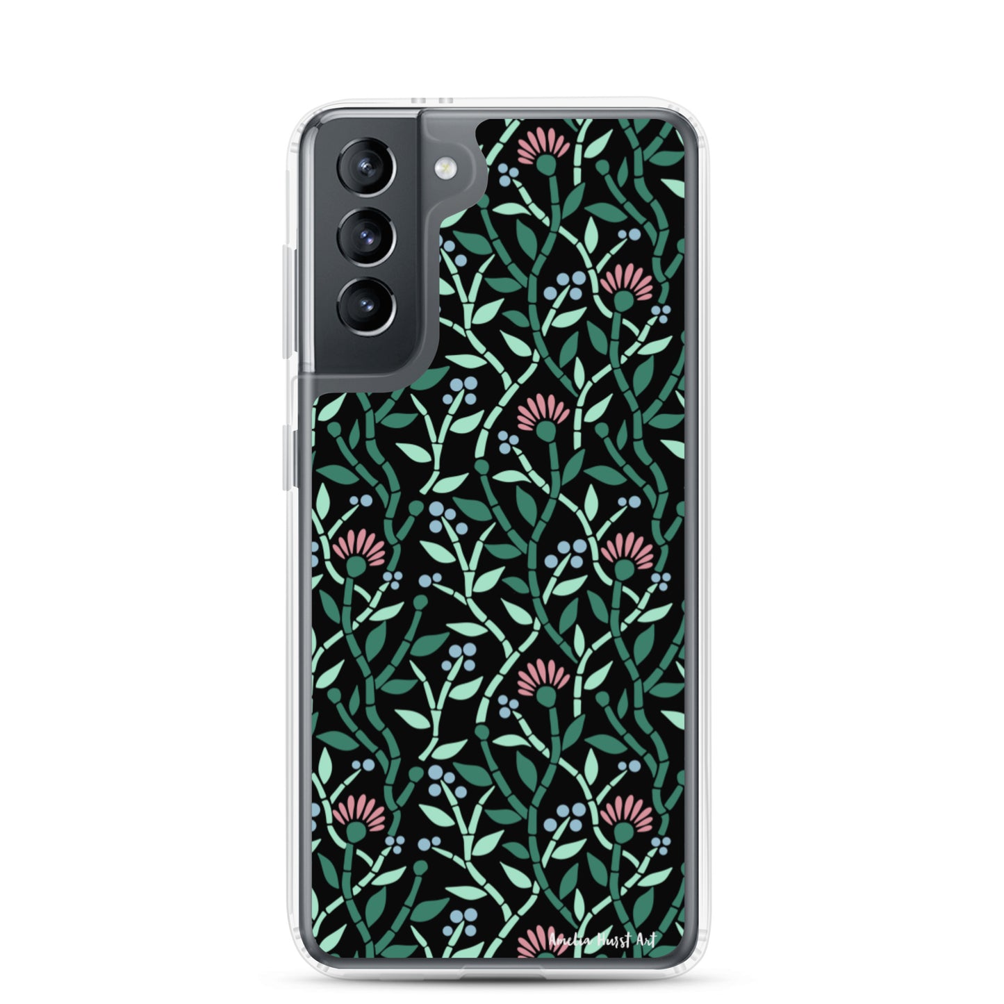 Une Coque Samsung avec motifs floral de chardons, différents modèles disponible Amelia Hurst Art