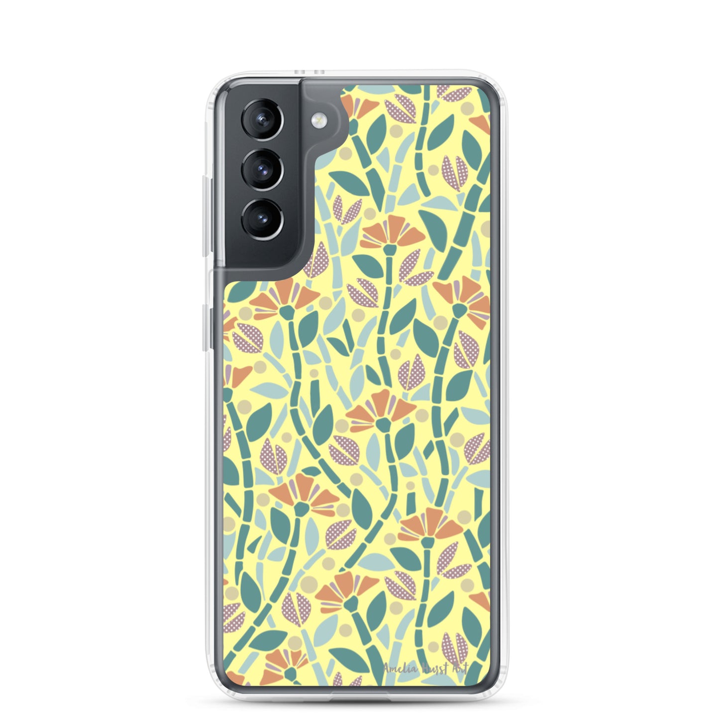 Une Coque Samsung jaune avec coquelicots, différents modèles disponibles Amelia Hurst Art