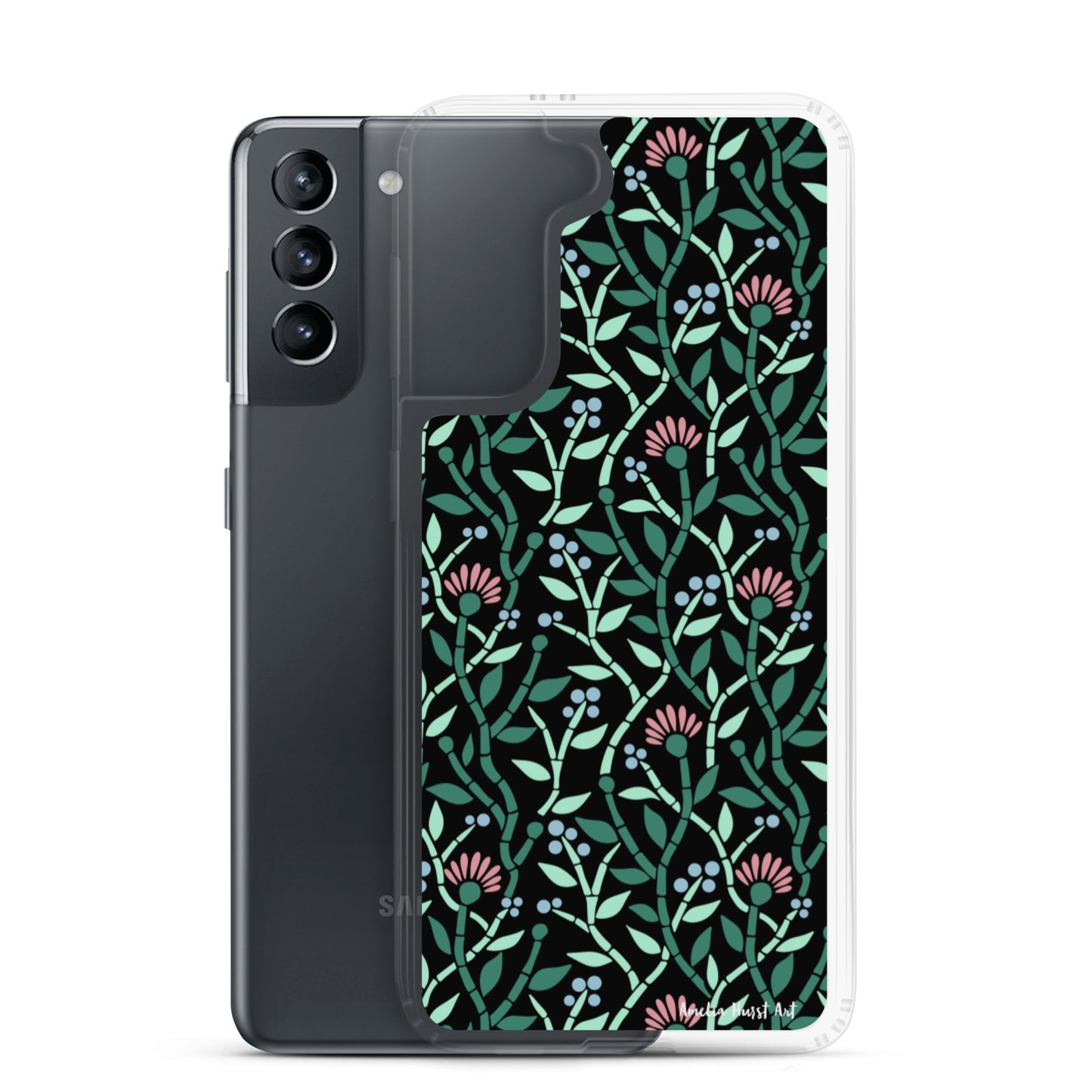 Une Coque Samsung avec motifs floral de chardons, différents modèles disponible Amelia Hurst Art