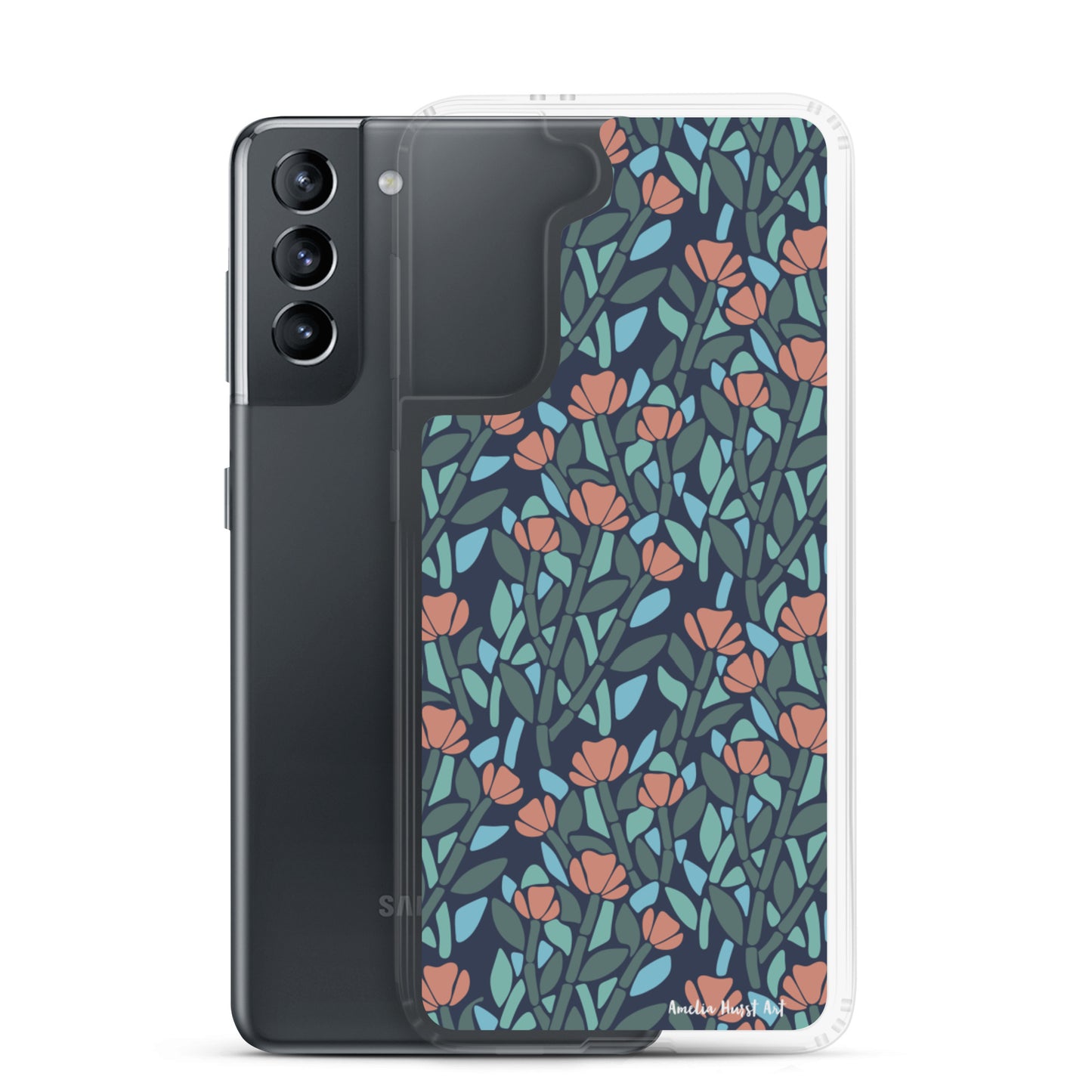 Une Coque Samsung avec motif de coquelicots floral, différents modèles disponibles Amelia Hurst Art