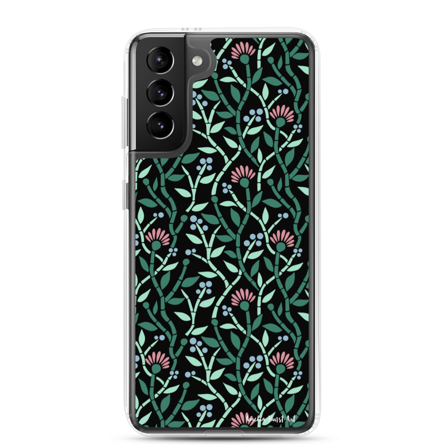 Une Coque Samsung avec motifs floral de chardons, différents modèles disponible Amelia Hurst Art