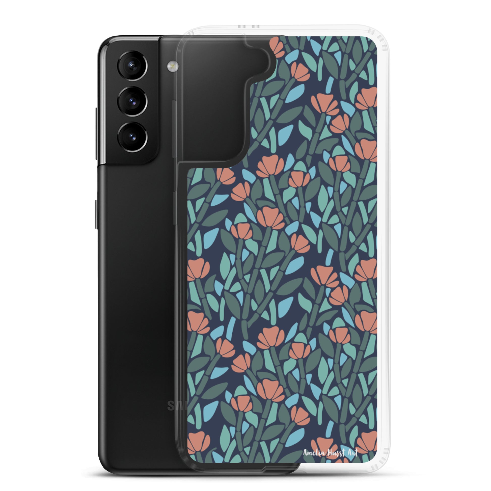 Une Coque Samsung avec motif de coquelicots floral, différents modèles disponibles Amelia Hurst Art