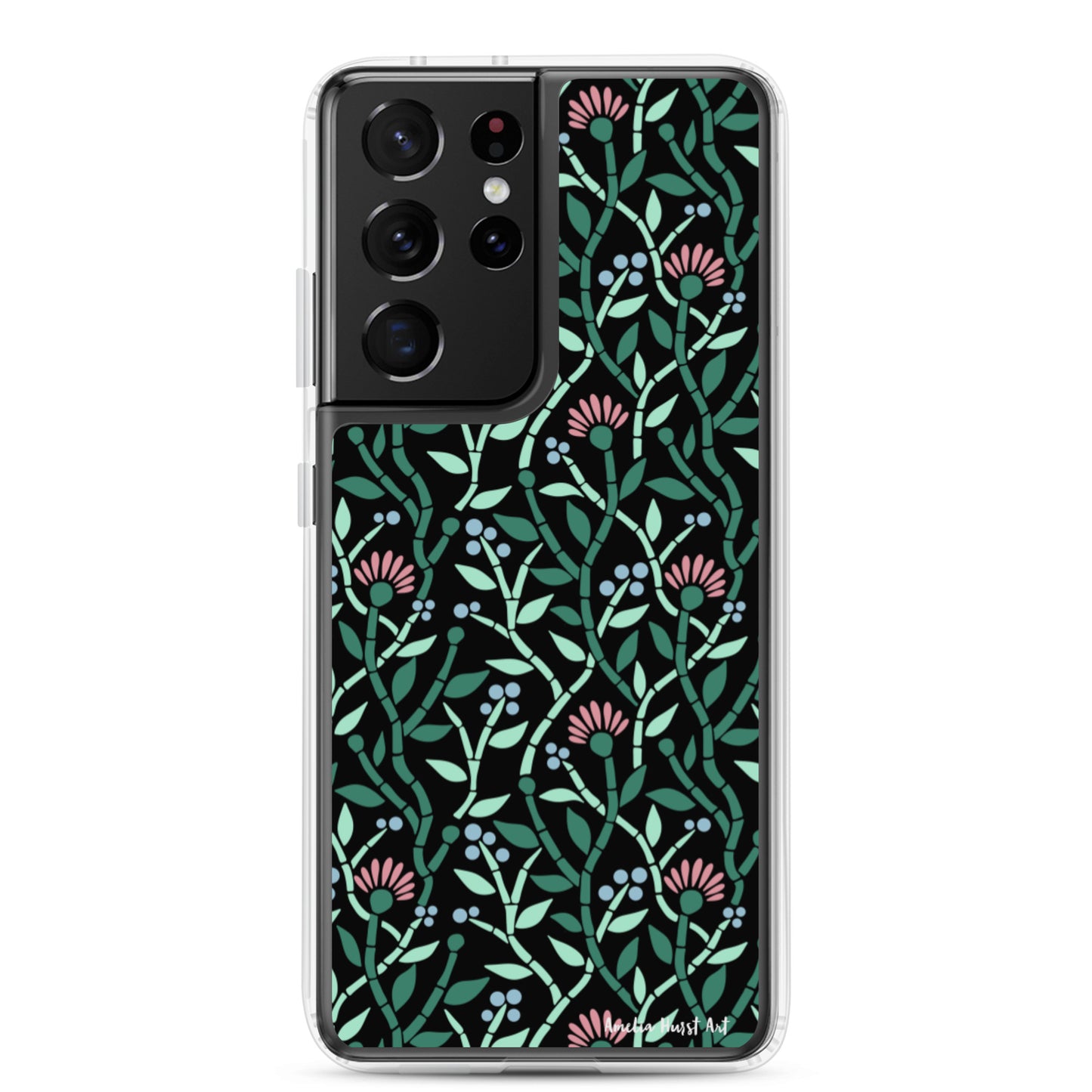 Une Coque Samsung avec motifs floral de chardons, différents modèles disponible Amelia Hurst Art