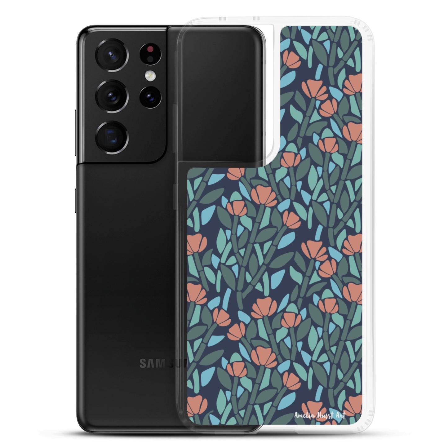 Une Coque Samsung avec motif de coquelicots floral, différents modèles disponibles Amelia Hurst Art