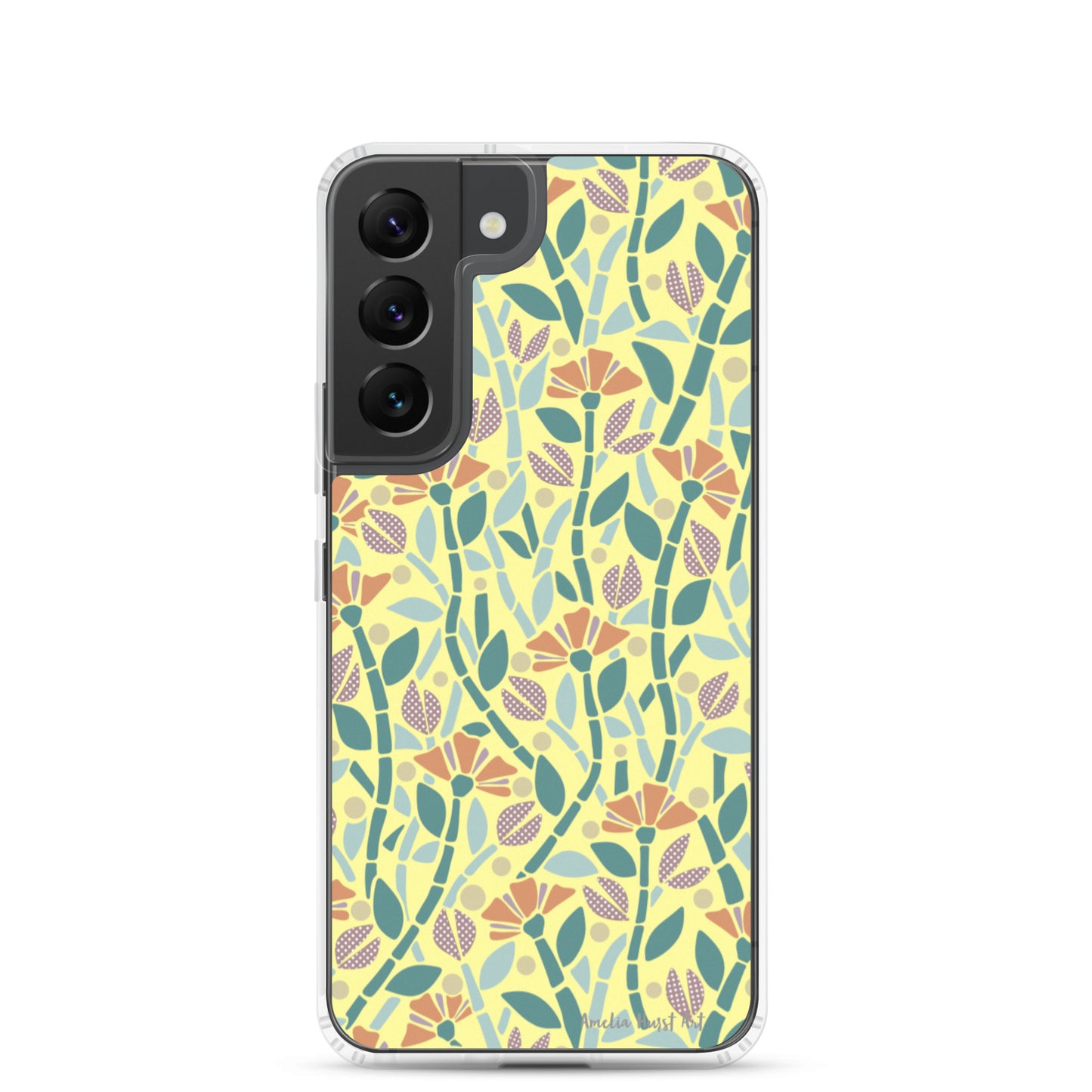 Une Coque Samsung jaune avec coquelicots, différents modèles disponibles Amelia Hurst Art