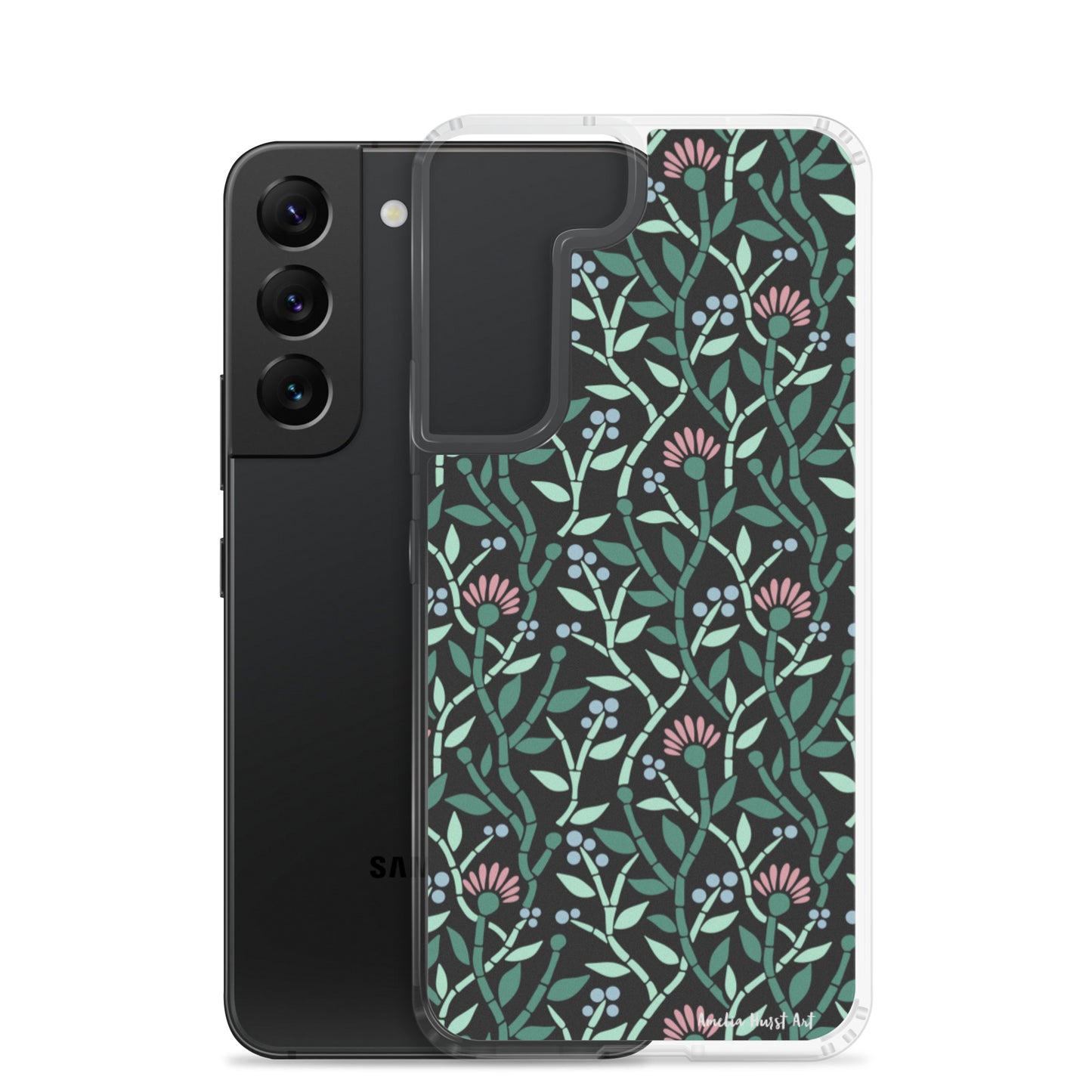 Une Coque Samsung avec motifs floral de chardons, différents modèles disponible Amelia Hurst Art