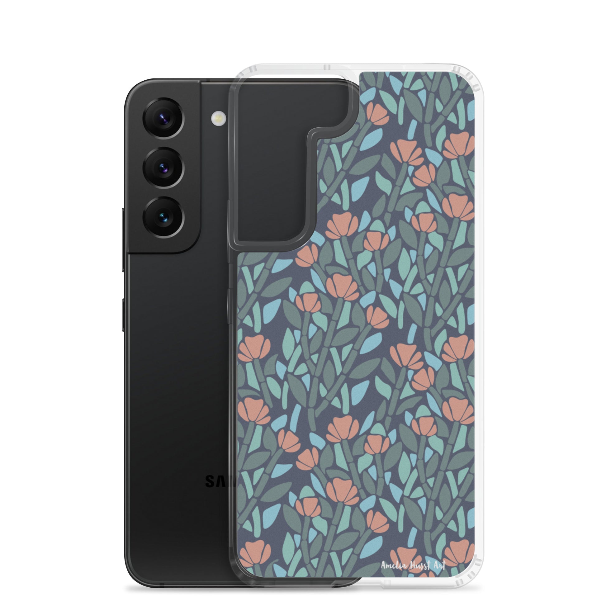 Une Coque Samsung avec motif de coquelicots floral, différents modèles disponibles Amelia Hurst Art