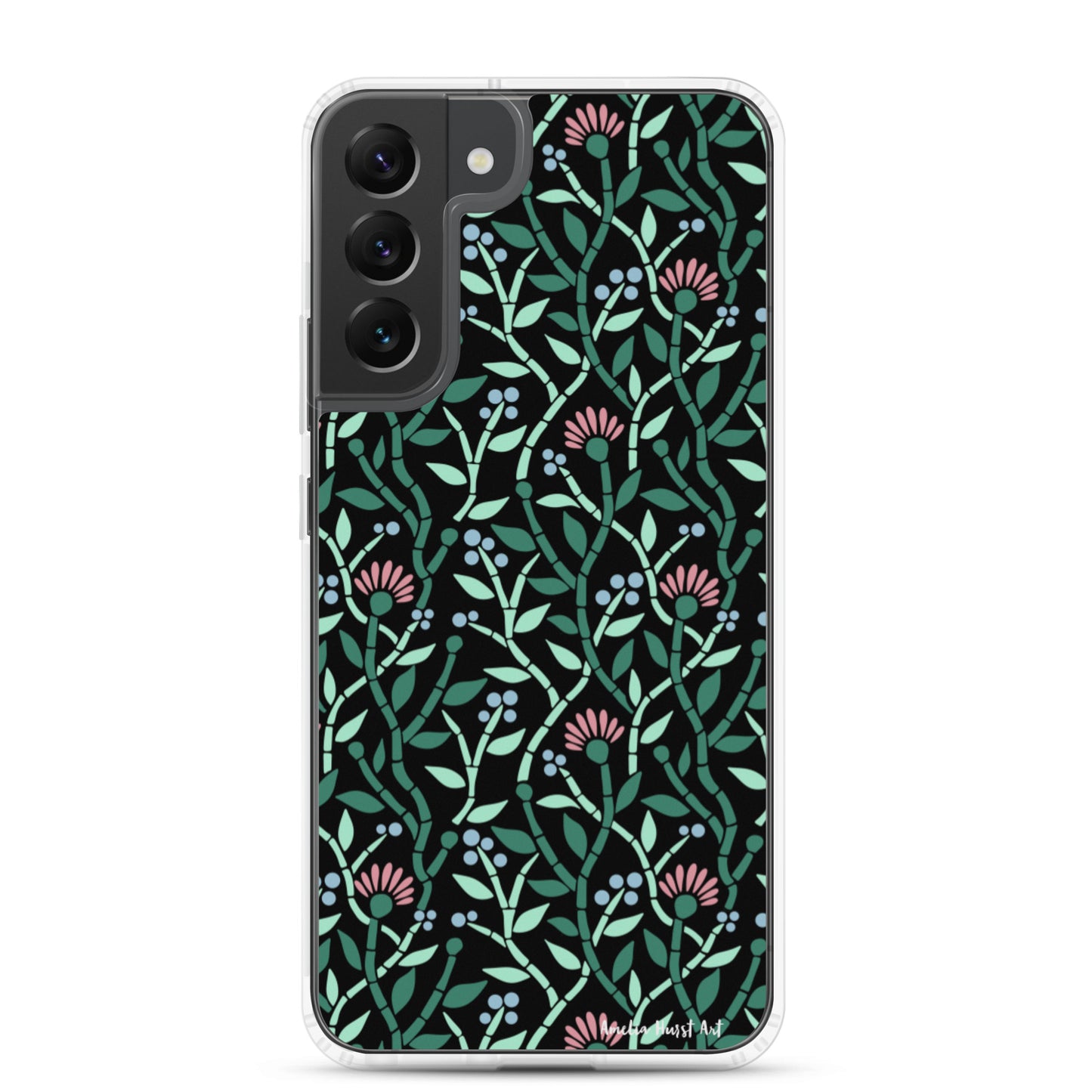 Une Coque Samsung avec motifs floral de chardons, différents modèles disponible Amelia Hurst Art