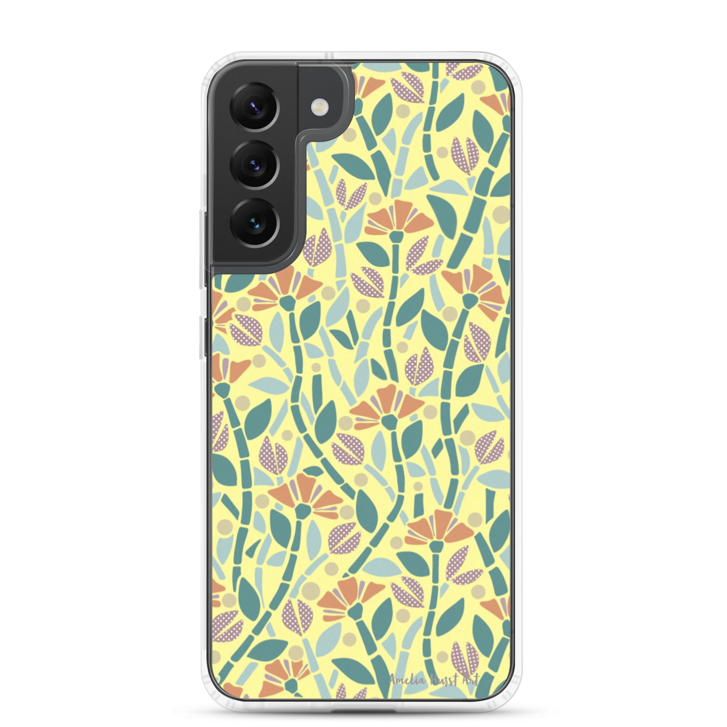 Une Coque Samsung jaune avec coquelicots, différents modèles disponibles Amelia Hurst Art